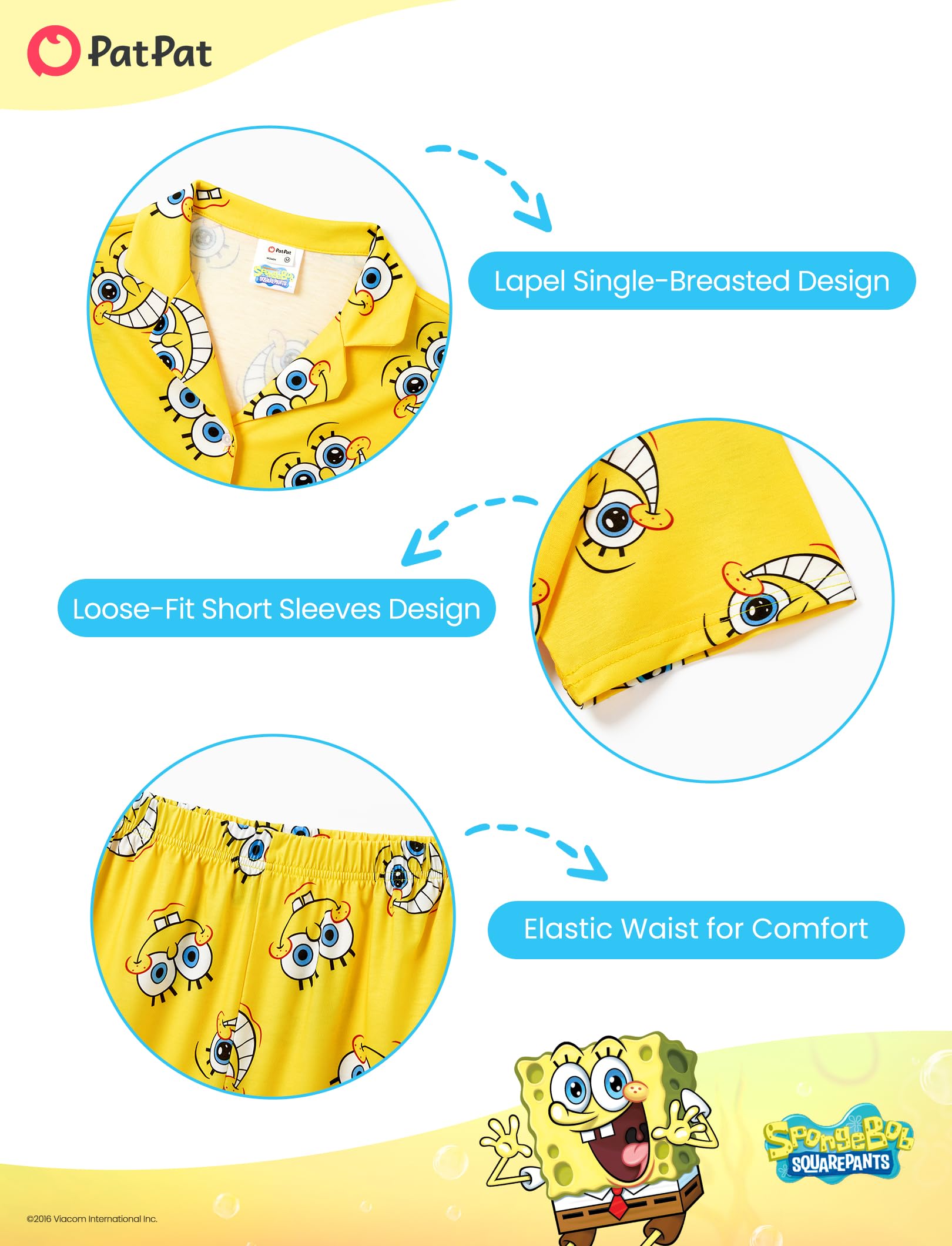 Paw Patrol Garfield SpongeBob Family Matching Classic Short Sleeve Cartoon Graphic Pajama Family Outfit