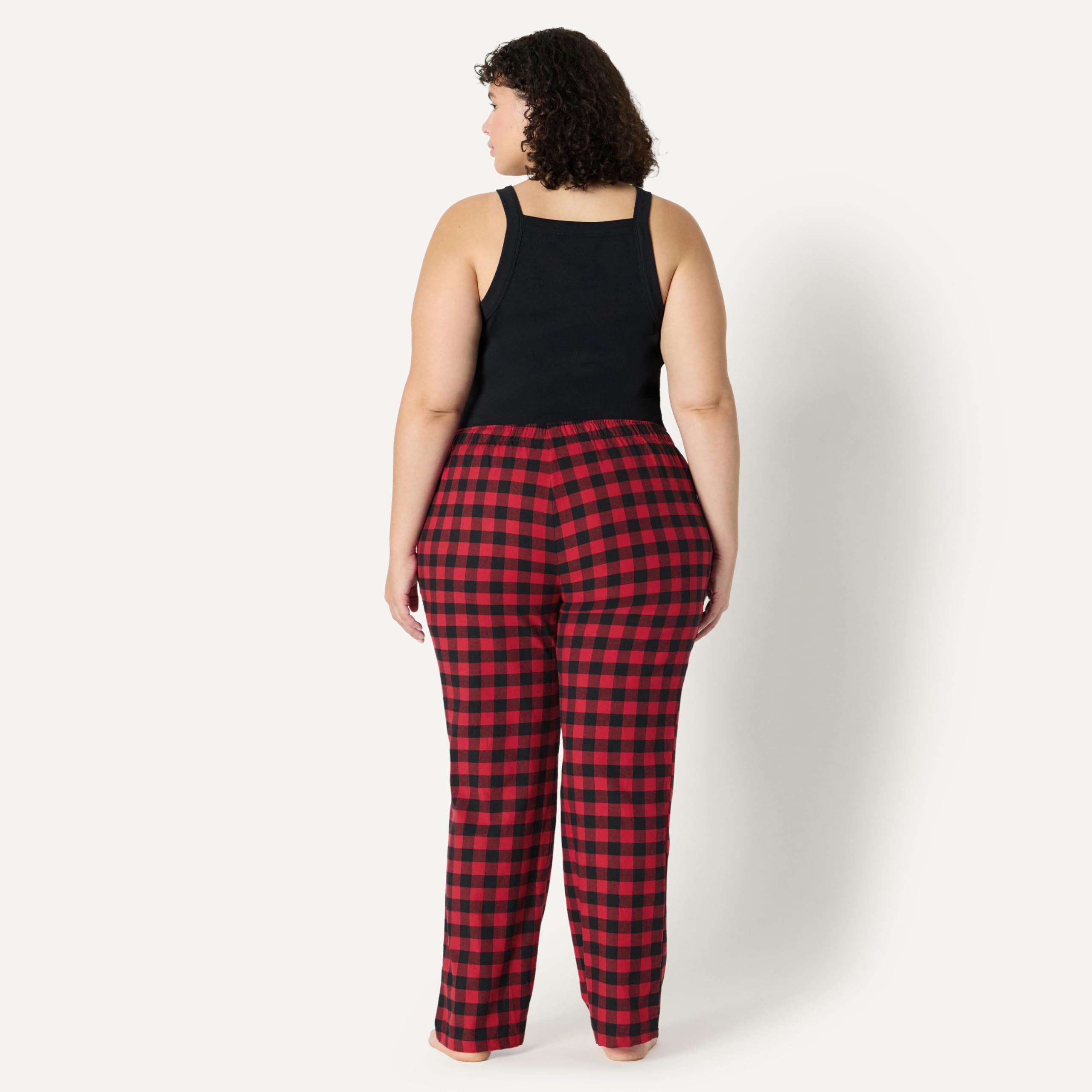 Amazon Essentials Women's Relaxed-Fit Brushed Flannel Pajama Sleep Pant with Drawstring