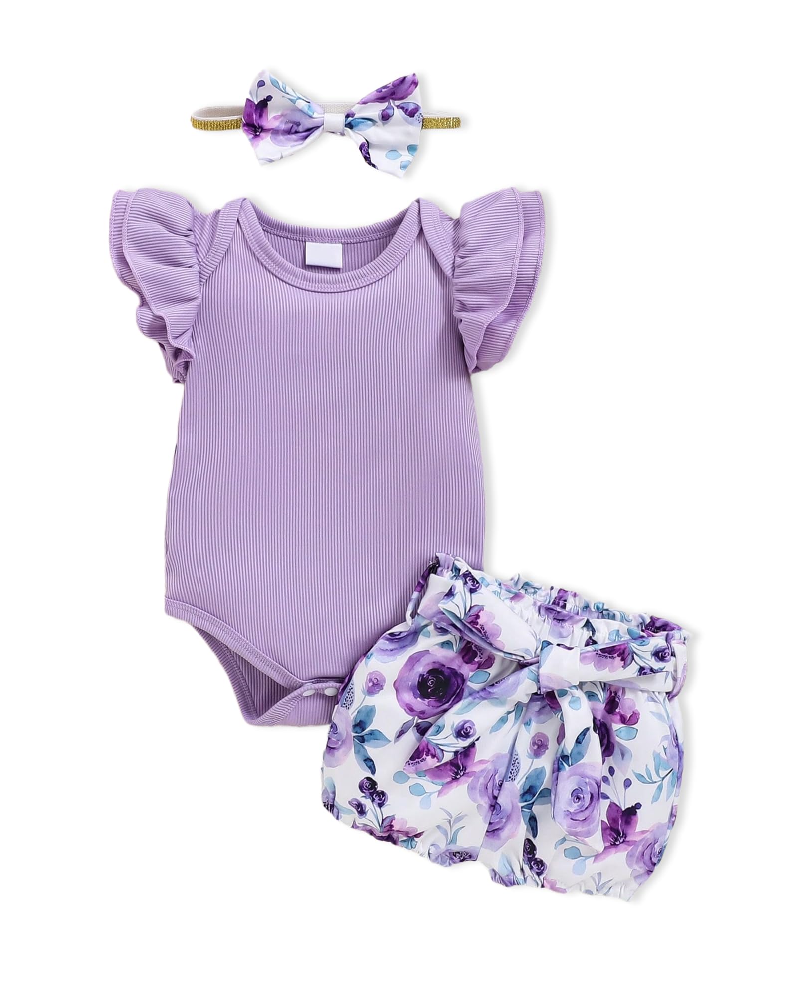 Newborn Infant Clothes Baby Girl Dress Summer Toddler Outfit Cute Girl Romper Skirt Set+Headband WEBE CLOTHING