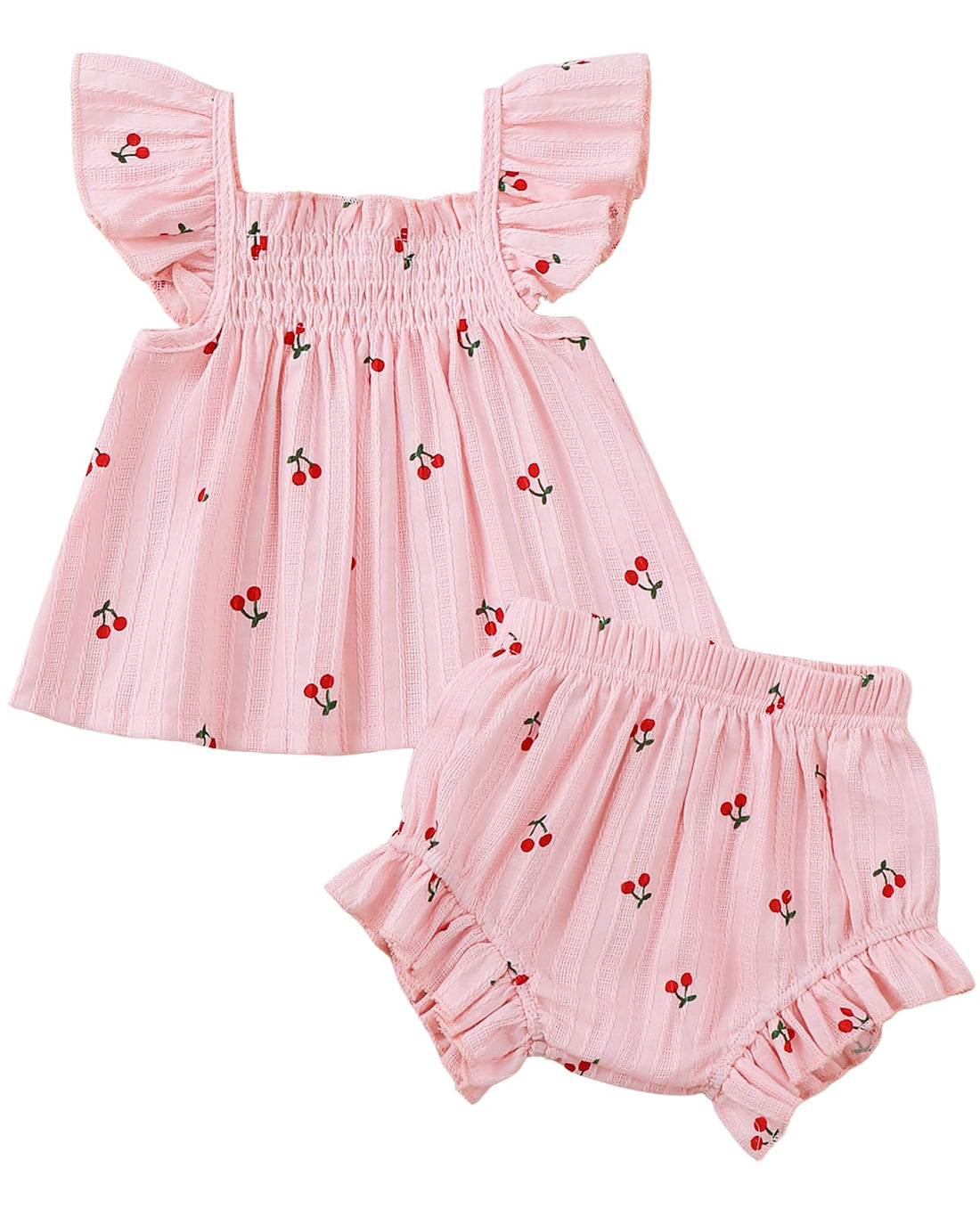 Jecson Newborn Baby Girl Summer Clothes Infant Girl Outfits Sleeveless Ruffle Top and Bloomers Shorts Set 0 3 6 12 Month WEBE CLOTHING