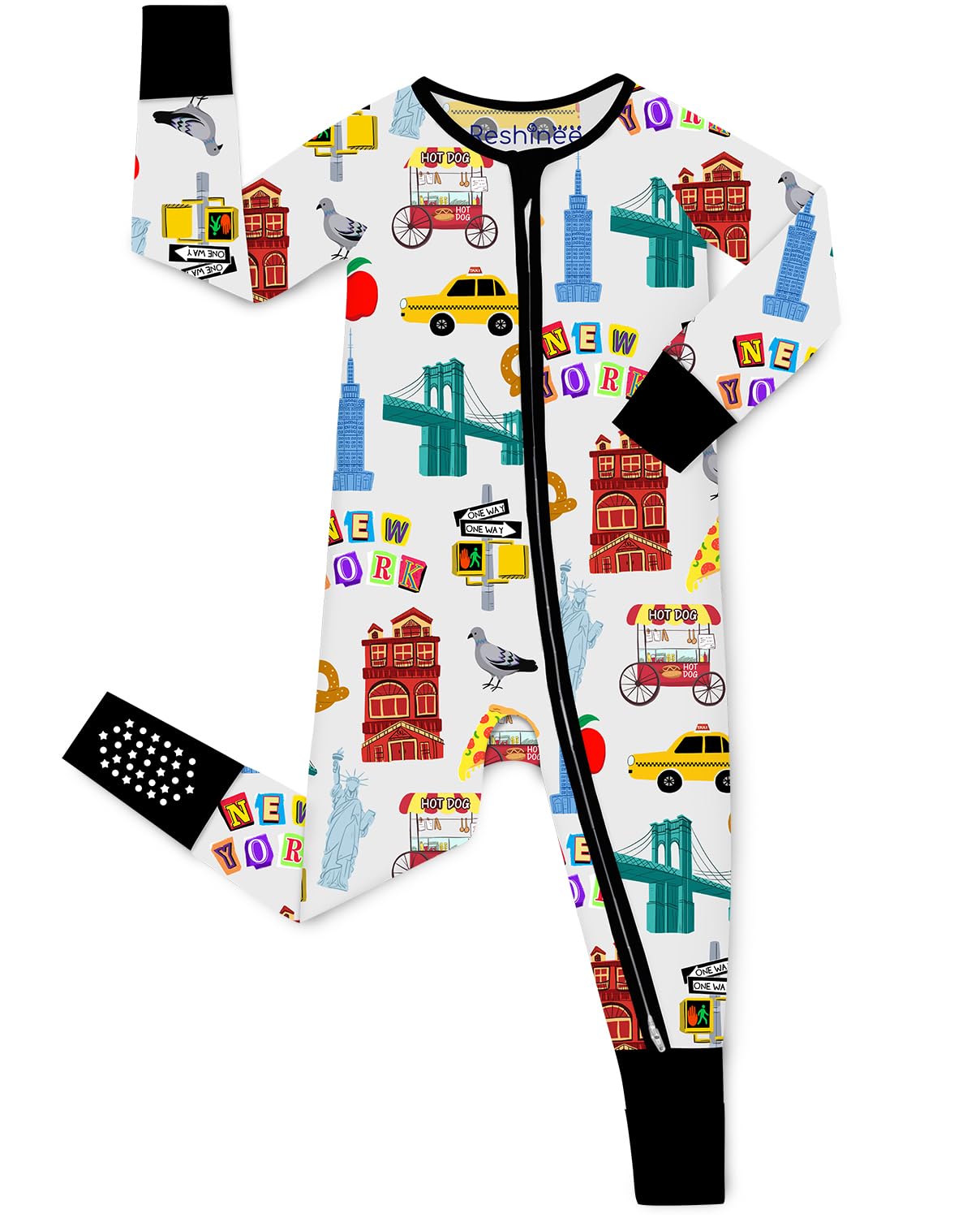 babee Reshinee Bamboo Viscose Baby Convertible Footie Pajama, Sleep & Play Footed Zipper Pajamas for Baby Boys & Girls