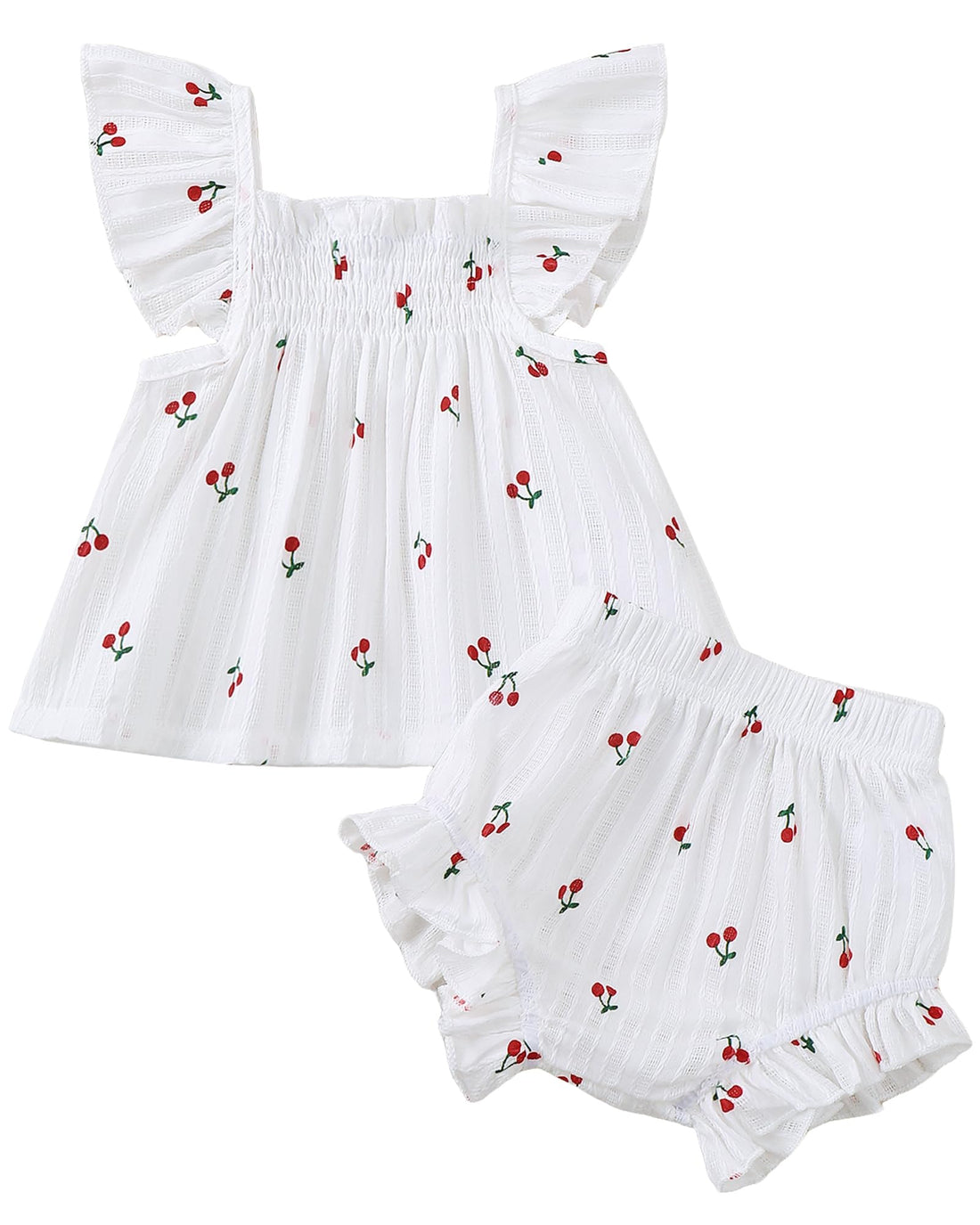 Jecson Newborn Baby Girl Summer Clothes Infant Girl Outfits Sleeveless Ruffle Top and Bloomers Shorts Set 0 3 6 12 Month WEBE CLOTHING