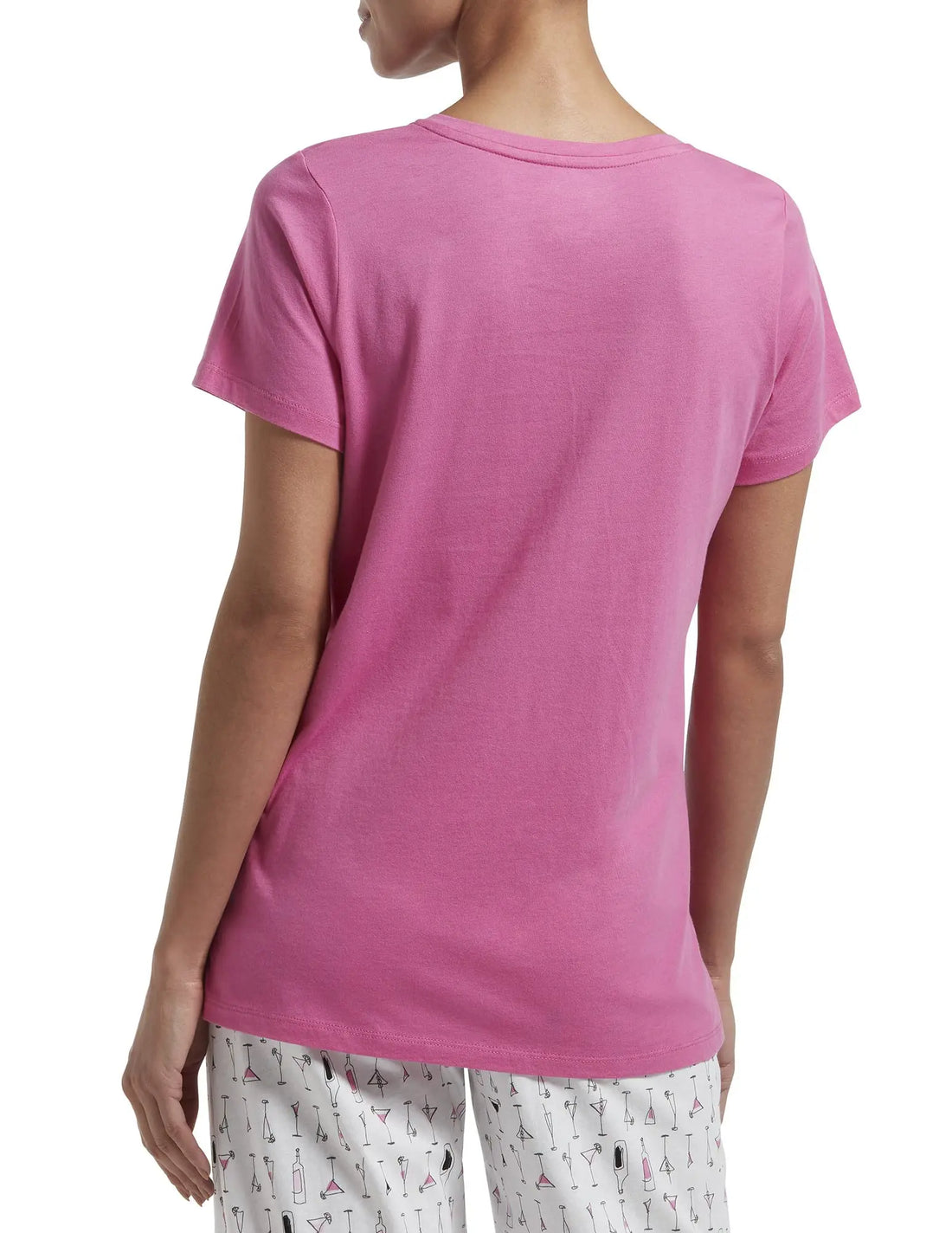 HUE Womens Sleepwell Basic Short Sleeve V-Neck T-Shirt for Lounging Or Sleeping, Made with Temperature Regulating Technology