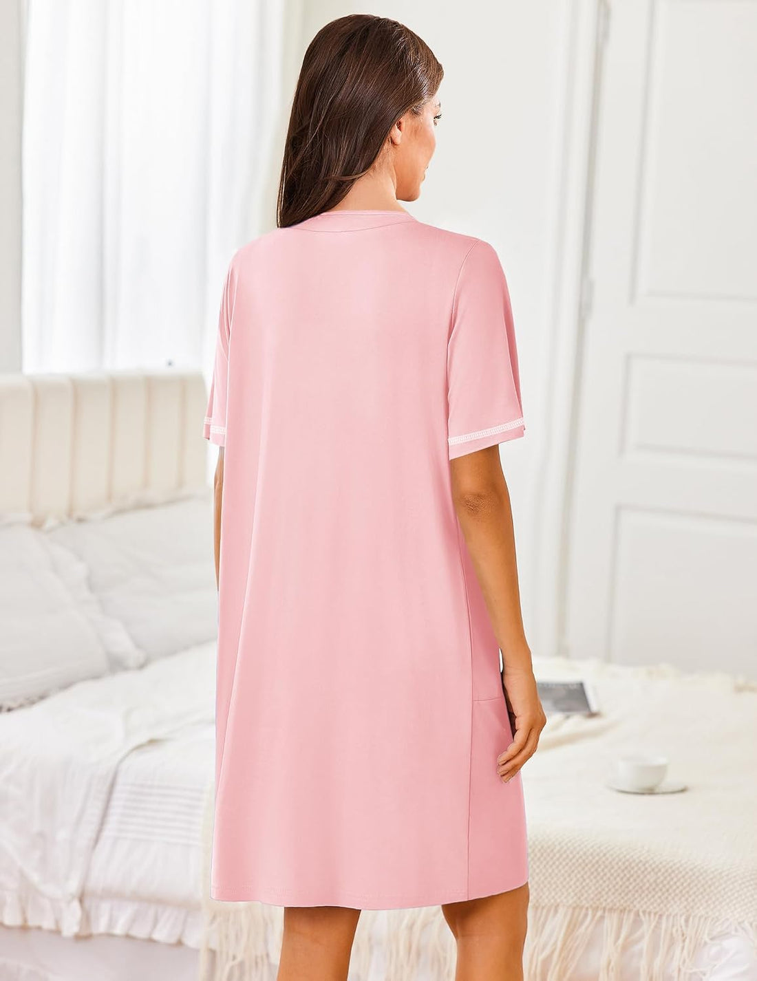 Ekouaer Women Zipper Robe Short Sleeves Housecoat Bathrobes Zip Up Robe | Zip Up Bathrobe, Short Sleeve, Soft and Lightweight WEBE CLOTHING