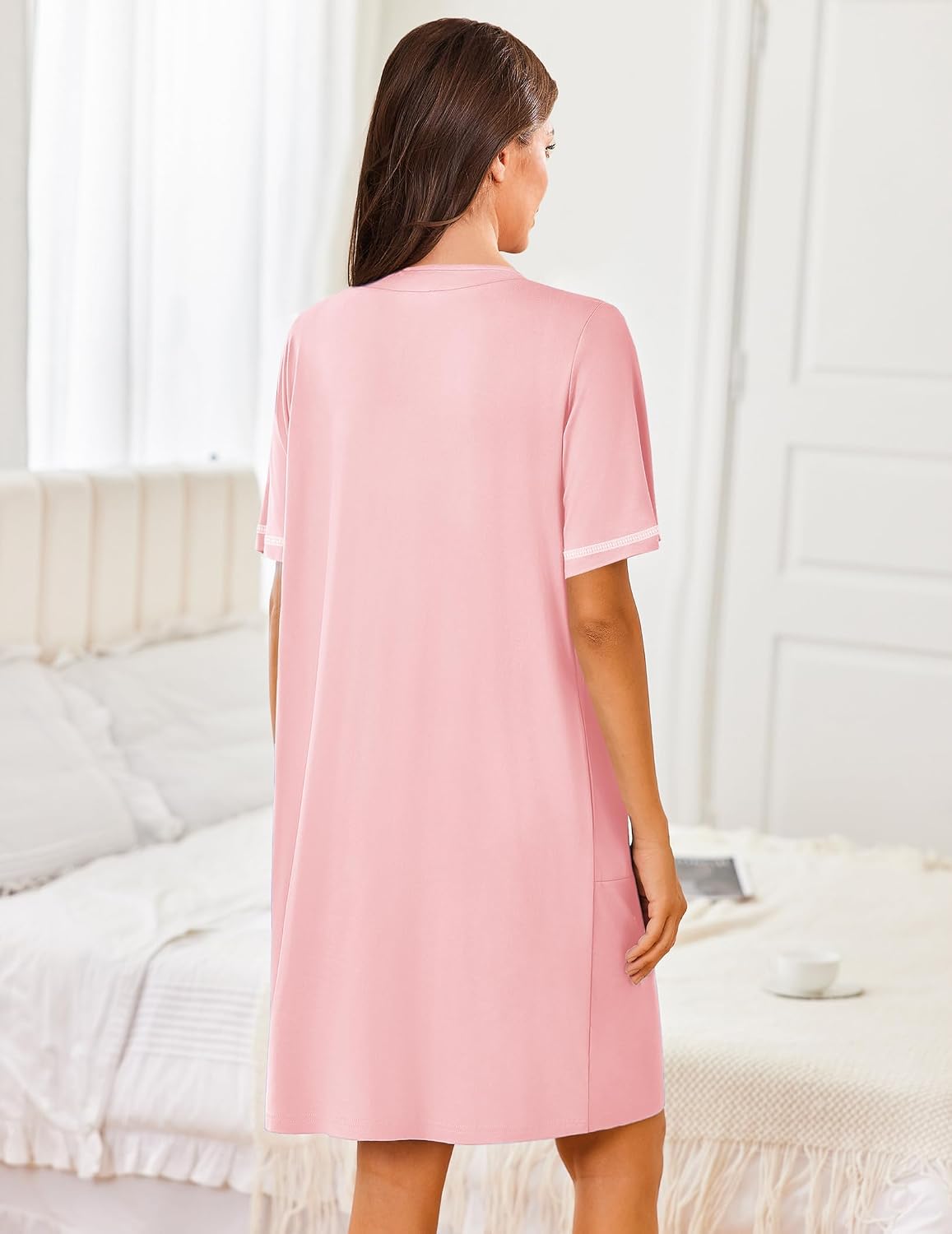 Ekouaer Women Zipper Robe Short Sleeves Housecoat Bathrobes Zip Up Robe | Zip Up Bathrobe, Short Sleeve, Soft and Lightweight WEBE CLOTHING