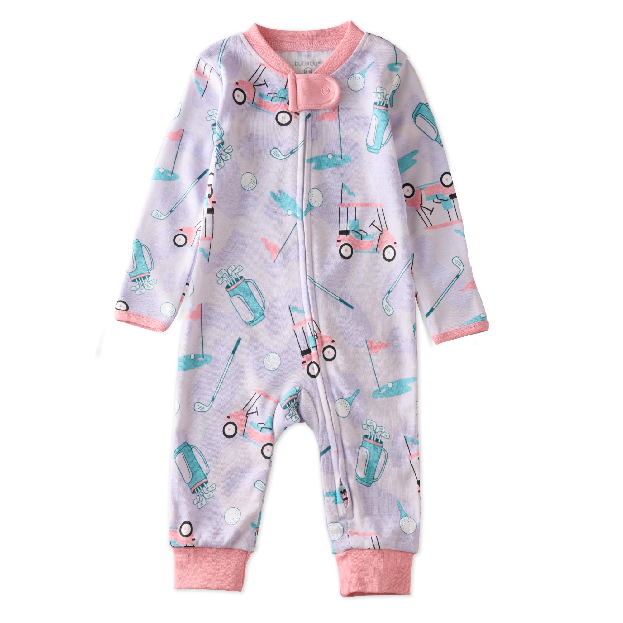 Butterblu Shadow Sleep & Play Baby Pajamas 100% Organic Cotton Two Way Zipper Sleeper Pajamas for Baby Boys & Girls