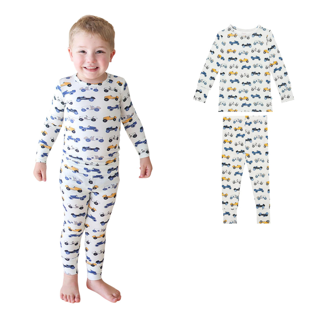 Posh Peanut Boys Pajamas - PJs for Kids Made of Soft Viscose from Bamboo, Long Sleeve Toddler PJs & Matching Boys Pajama Sets WEBE CLOTHING
