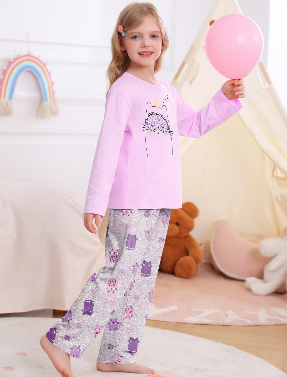 SWOMOG Girls Pajama Set Short Sleeve Tops & Ruffled Shorts with Pocket 2 Piece Summer Pajamas for Kids Size 6-15