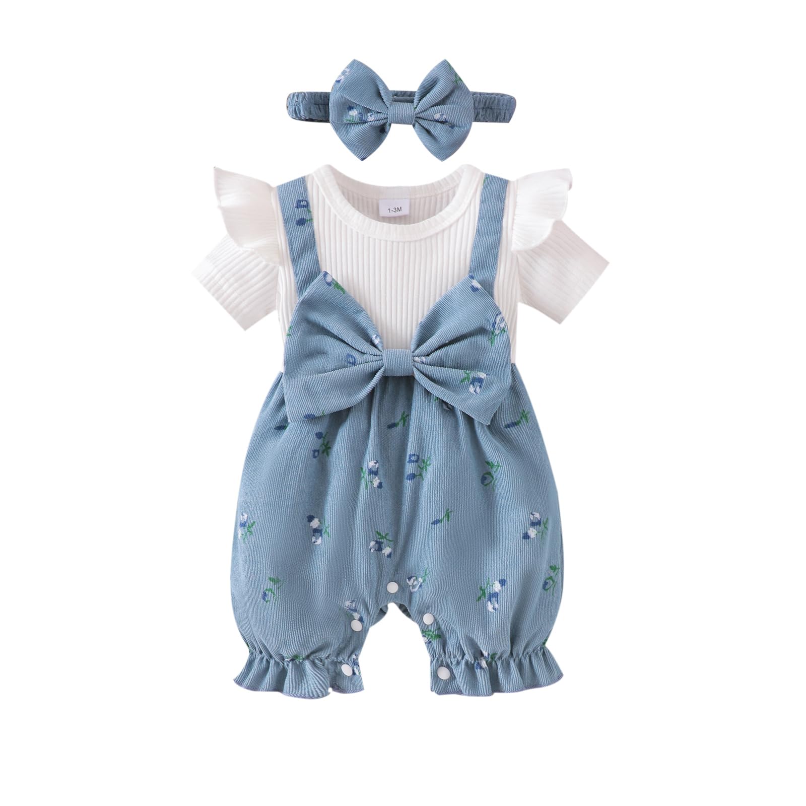 YINGISFITM Newborn Baby Girl Summer Clothes Short Sleeve Bubble Romper Bow Shorts Jumpsuit Infant Outfit 0 3 6 9 12 18 Months WEBE CLOTHING