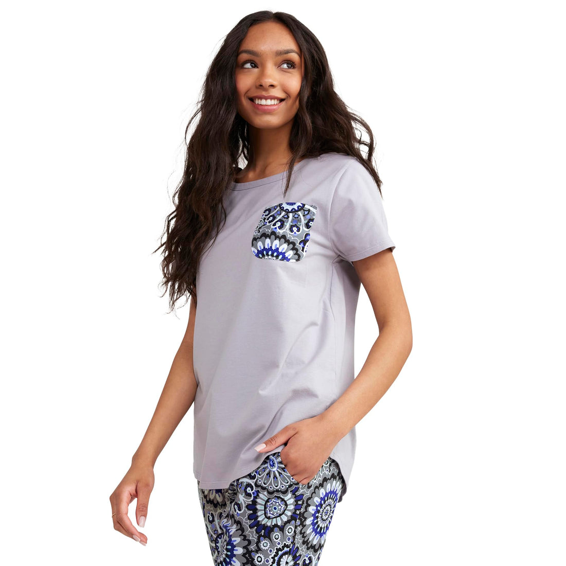 Vera Bradley Women's Cotton Short Sleeve Crewneck Pajama T-Shirt WEBE CLOTHING