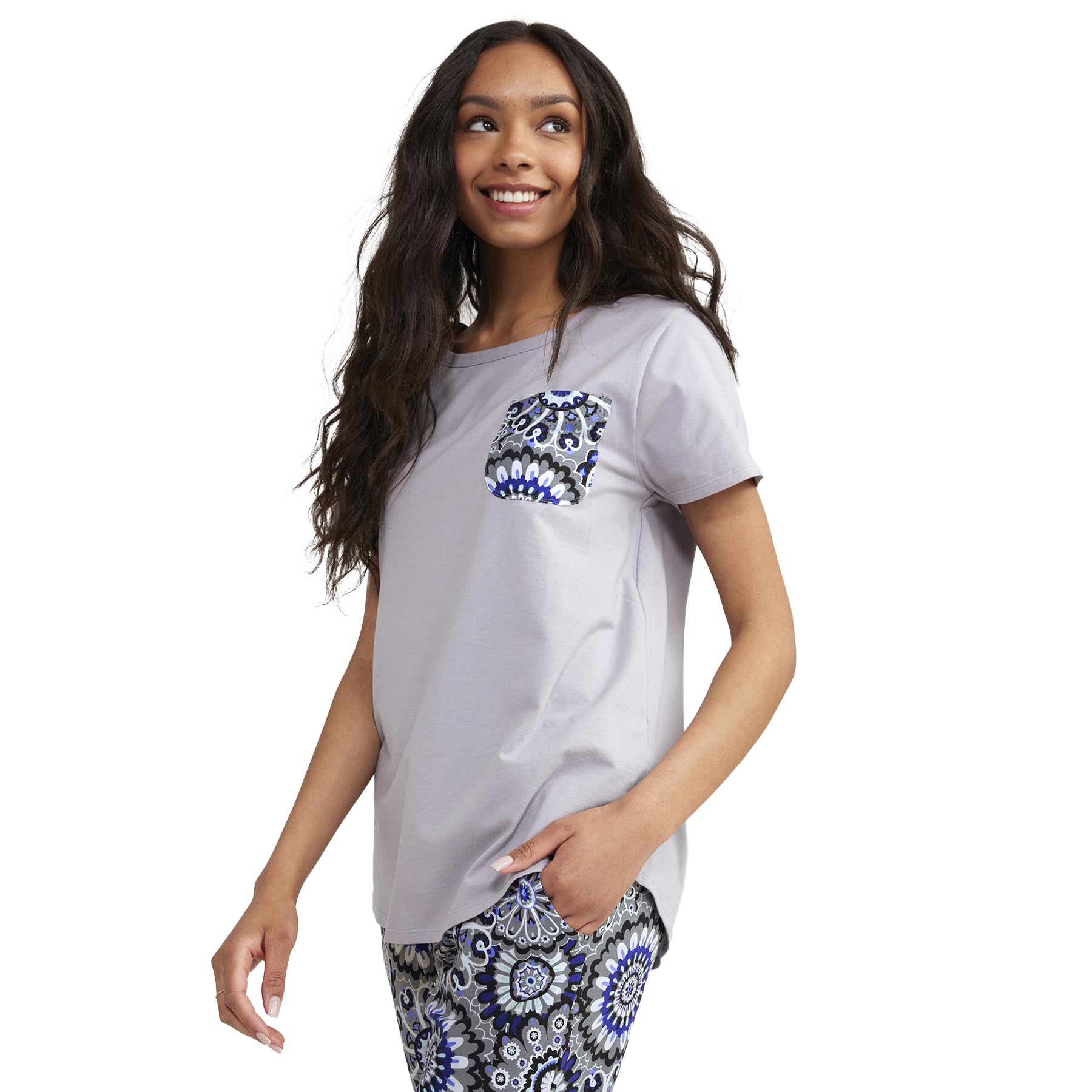 Vera Bradley Women's Cotton Short Sleeve Crewneck Pajama T-Shirt WEBE CLOTHING
