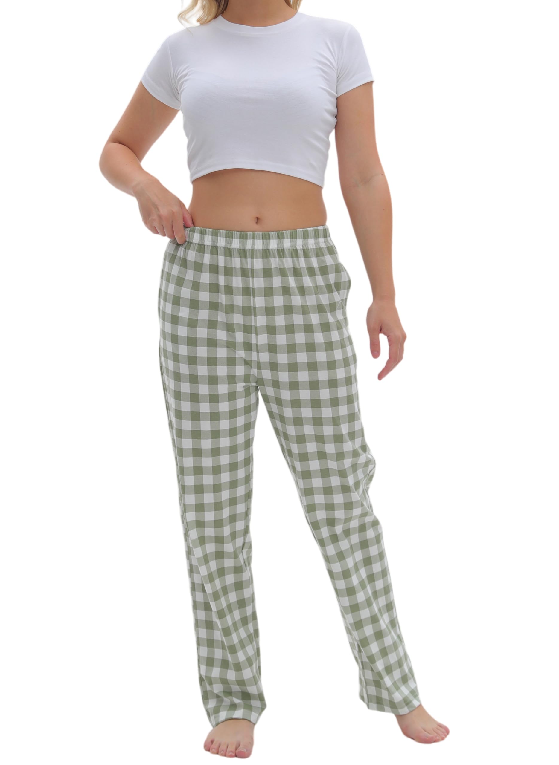 SAMGU Women's Pajama Pants, Soft Cotton Sleep Lounge Pants, Comfy Homewear pjs, Elatic Waist Pajama Bottom Pants for Women