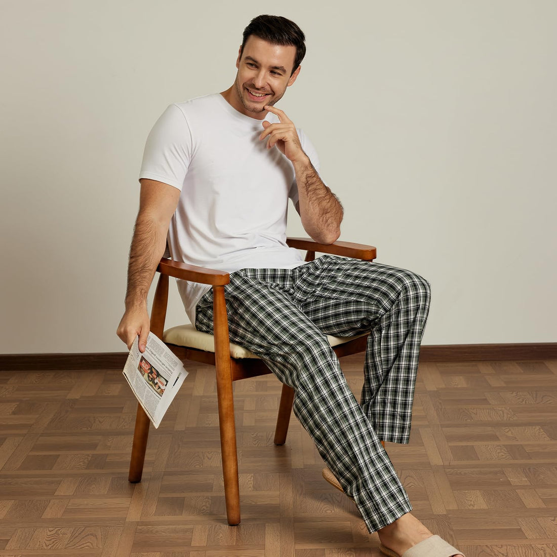 MoFiz Men's Pajama Pants Ultra Lightweight Pjs Bottoms Sleepwear Bottom Pants with Pocket Drawstring 3-Pack