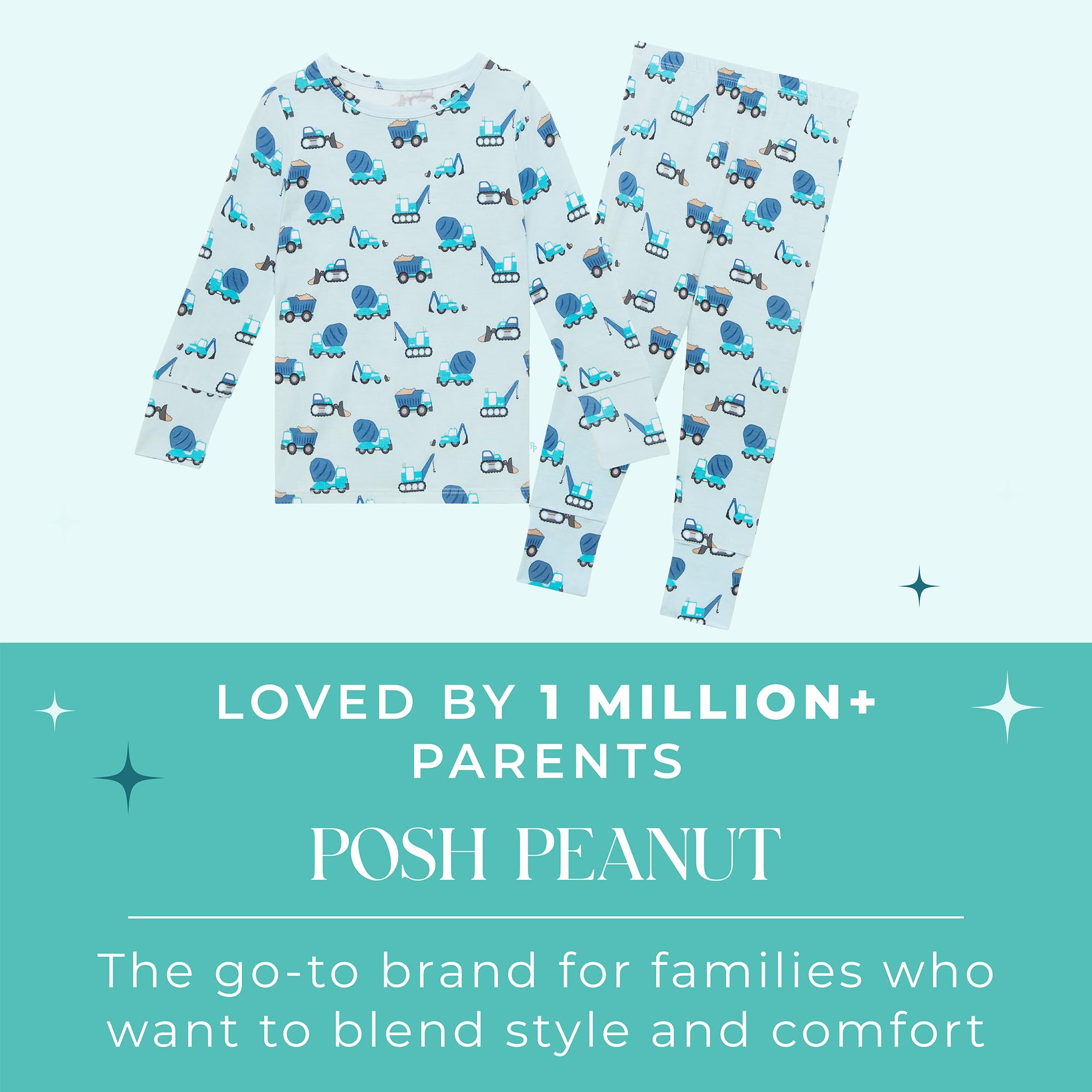 Posh Peanut Boys Pajamas - PJs for Kids Made of Soft Viscose from Bamboo, Long Sleeve Toddler PJs & Matching Boys Pajama Sets WEBE CLOTHING