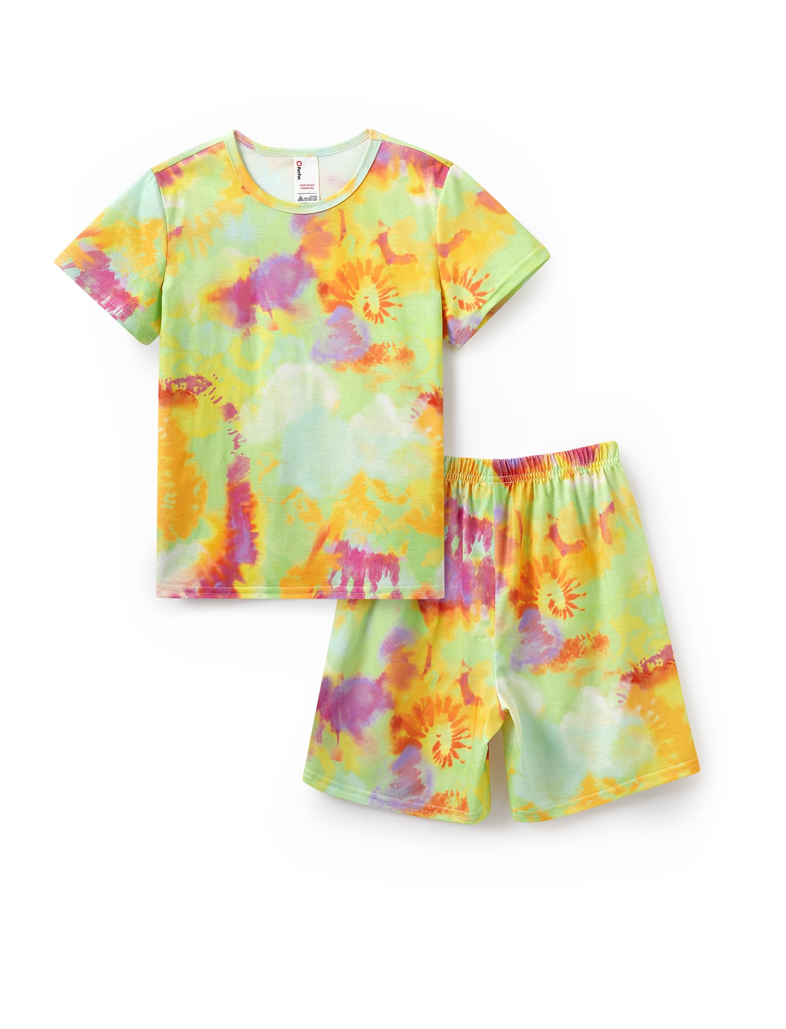 PATPAT Boys Pajamas Sets Short Sleeve T-Shirt and Shorts 2-Piece Sleepwear Graffiti Print Summer Loungewear for Kids