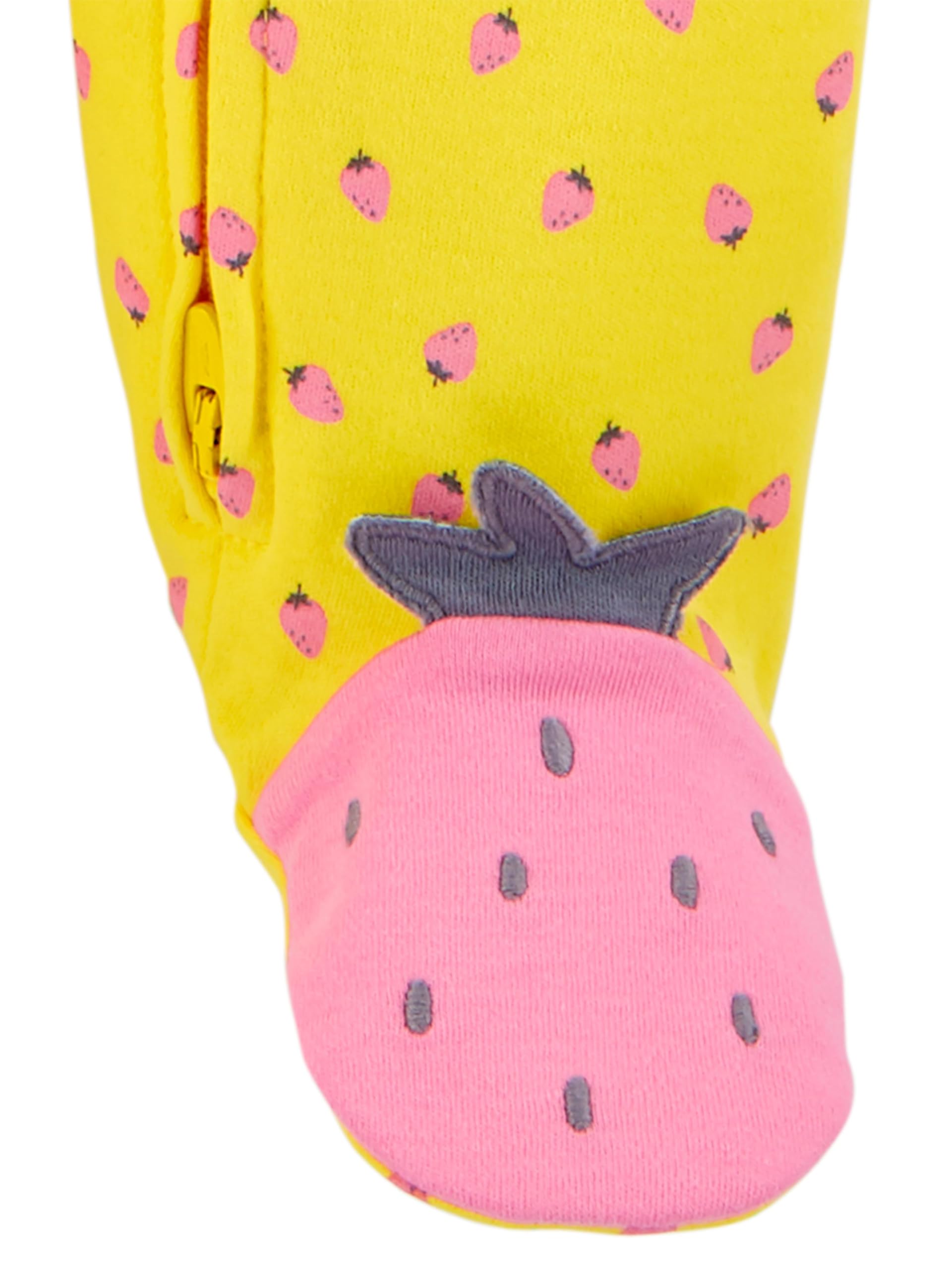 Simple Joys by Carter's Baby Girls' Cotton Footed Sleep and Play, Pack of 2