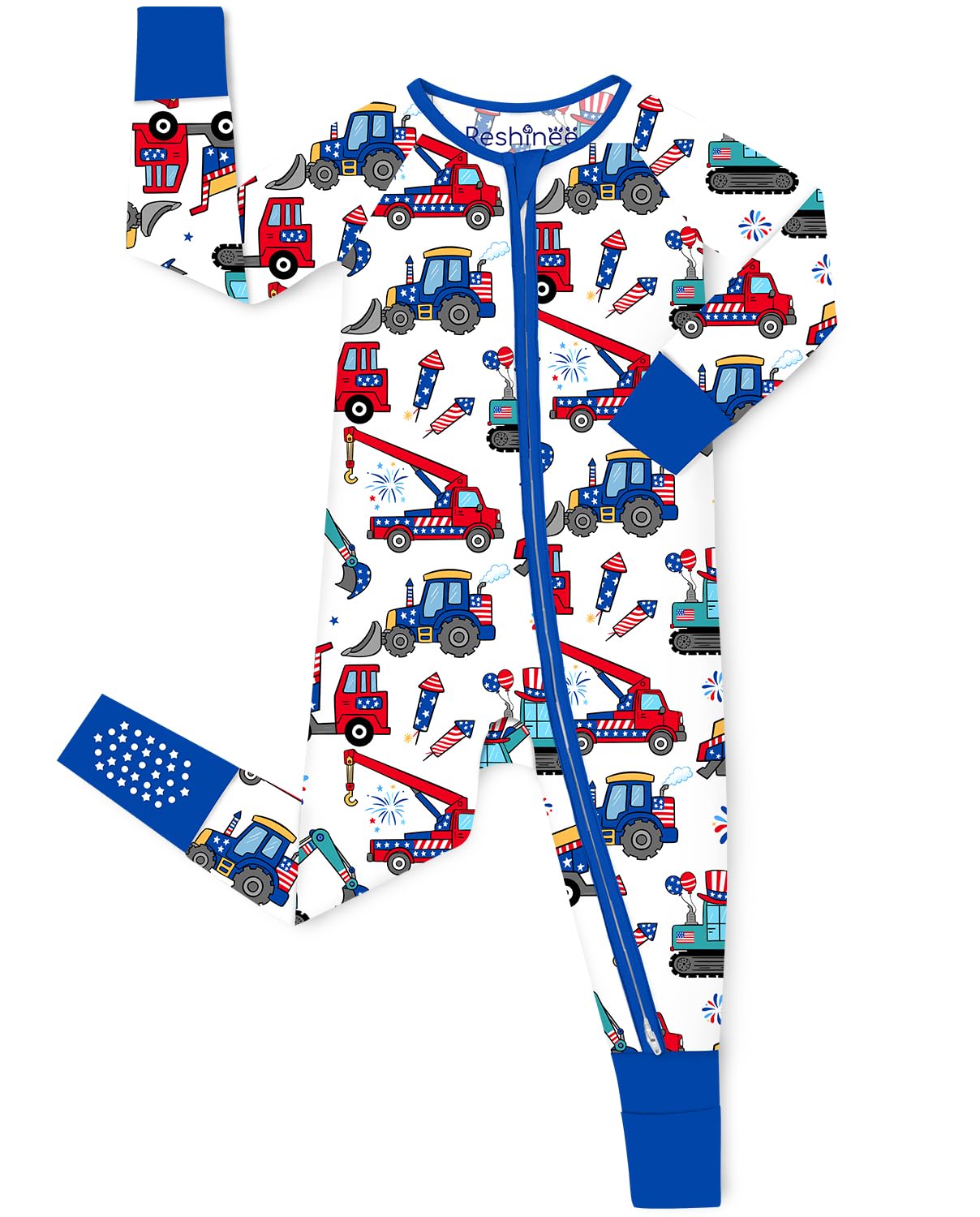 babee Reshinee Bamboo Viscose Baby Convertible Footie Pajama, Zipper Pajamas for Baby Boys & Girls, Sleep & Play Footed