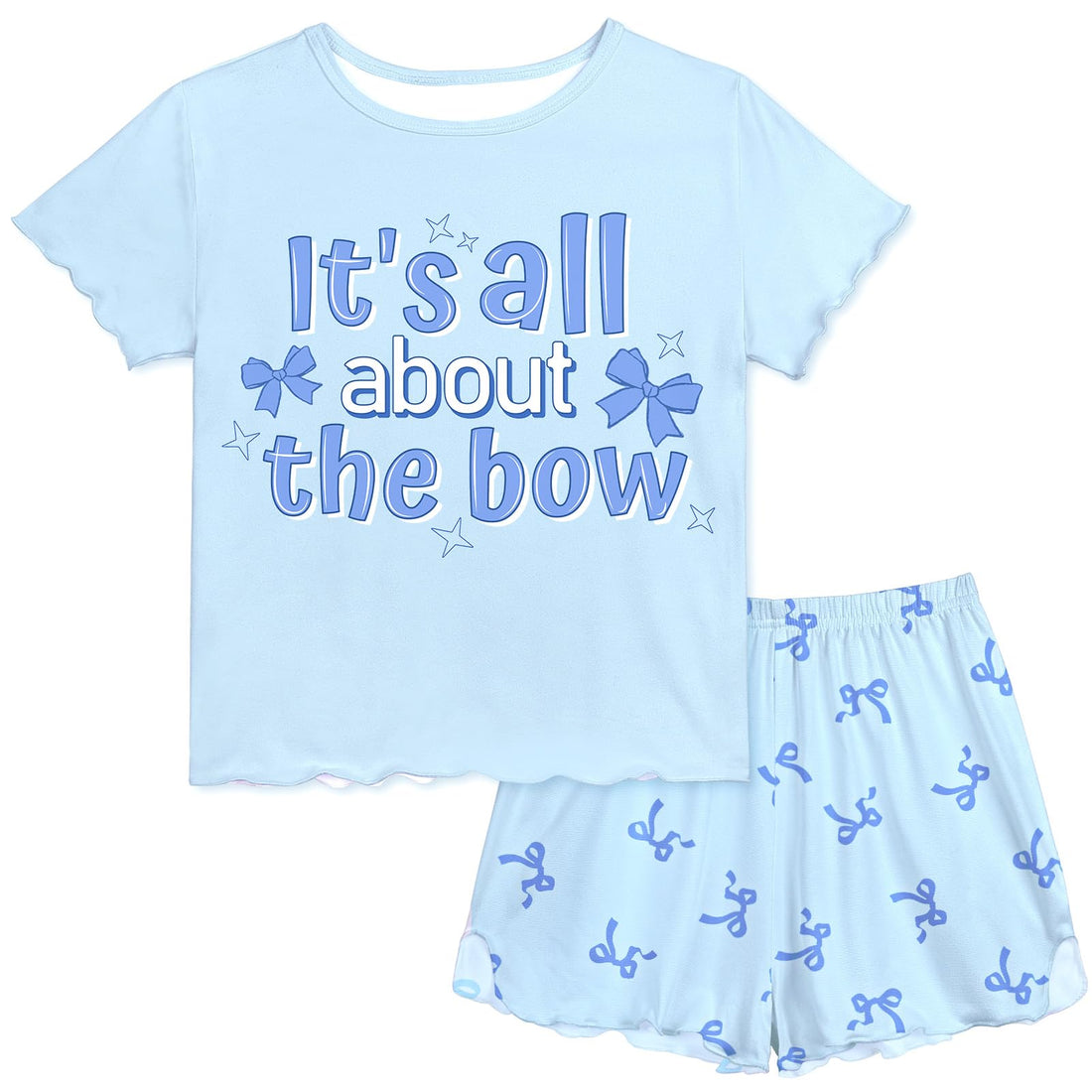 Play Tailor Girls Pajamas for Toddler Ruffled Kids Pajamas Set Short Sleeves Summer Pjs Sleepwear for Girl