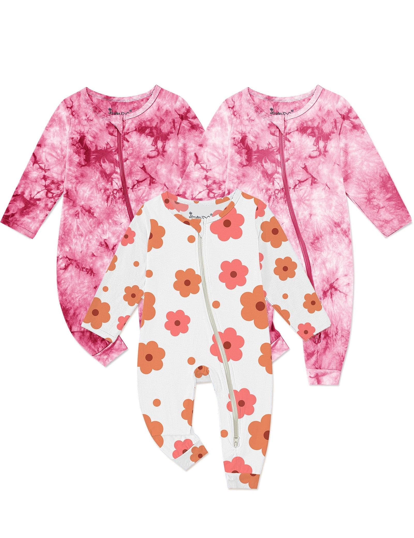 Baby Girls Boys Footless Romper 2 Way Zipper Soft Rayon Outfits, Outdoor Tie-dye Long Sleeve Clothes Jumpsuit WEBE CLOTHING
