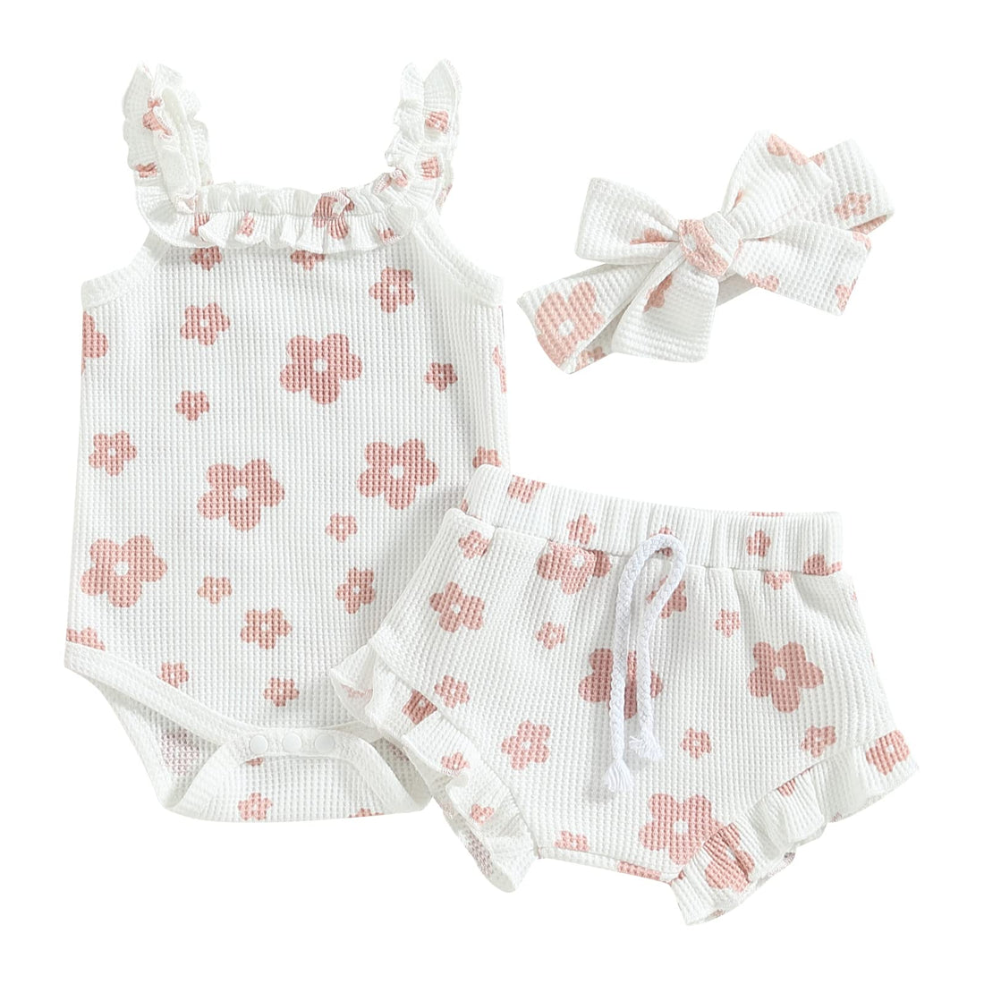 Newborn Baby Girl Summer Clothes Boho Infant Sleeveless Romper Bodysuit Shorts Headband 3Pcs Outfits WEBE CLOTHING