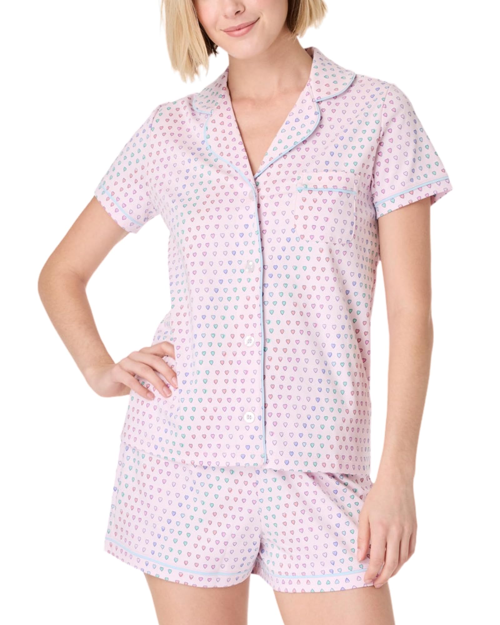 Women Y2k Pajamas Set Cute Preppy 2PCS Button Down Holiday Monkey Shorts Summer Outfit Beach Vacation Loungewear PJs WEBE CLOTHING