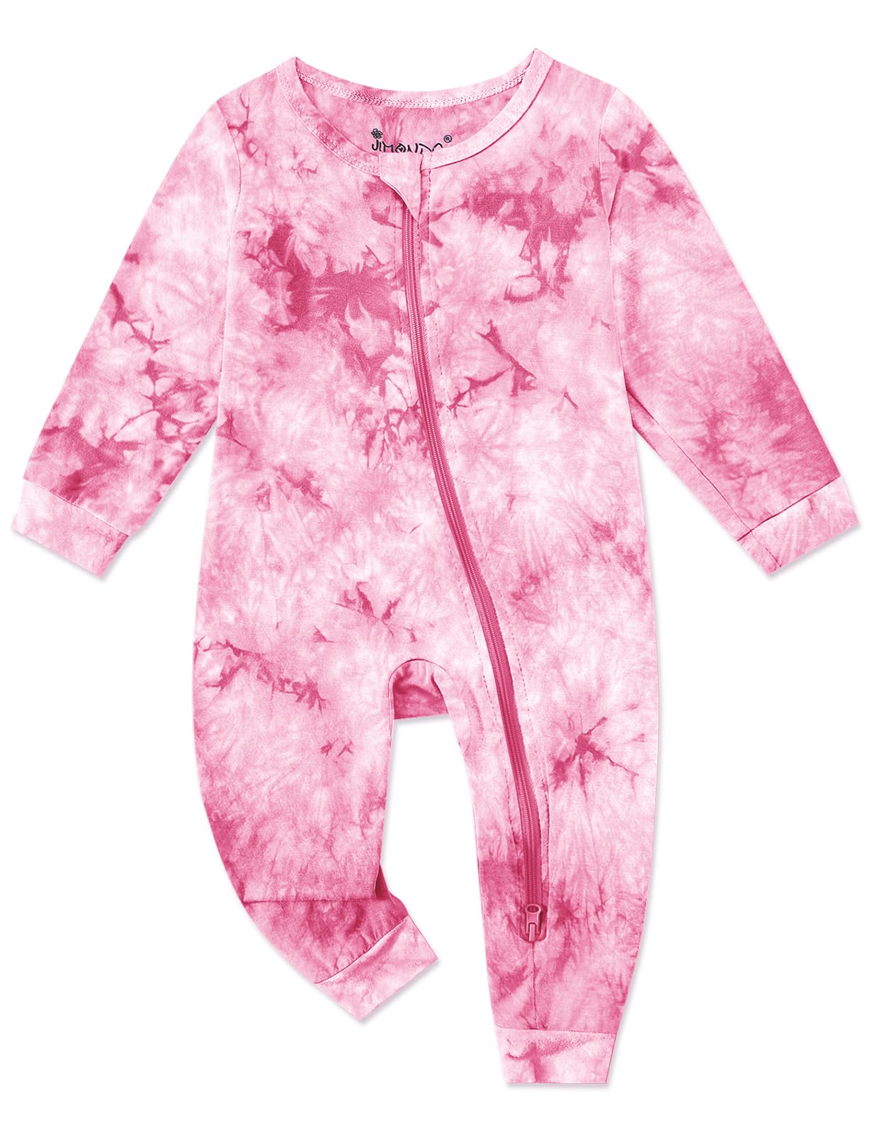 Jimonda Baby Girls Boys Footless Pajamas,Rayon From Bamboo Pjs 2 Way Zipper Long Sleeve Soft Sleeper,Infant Tie-dye Romper