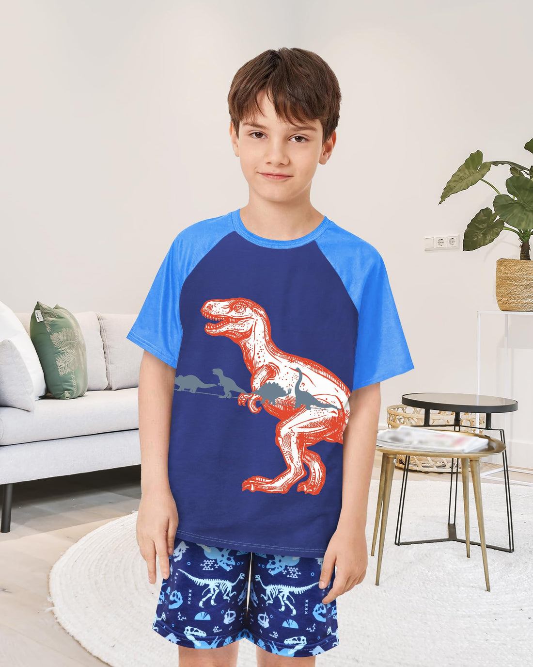 PASHOP Boys Pajamas Little Boys Summer Pajamas 2 Piece Short Sleeve Top and Shorts Sets Kids Pjs Sleepwears 3-10 Years