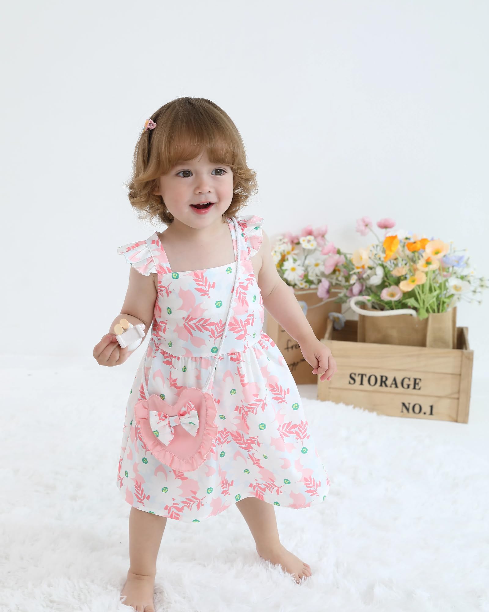 Mioglrie Baby Girl Clothes Newborn Dress Summer Toddler Girls' Clothing Casual Sundress with Cute Bag Infant Outfits WEBE CLOTHING