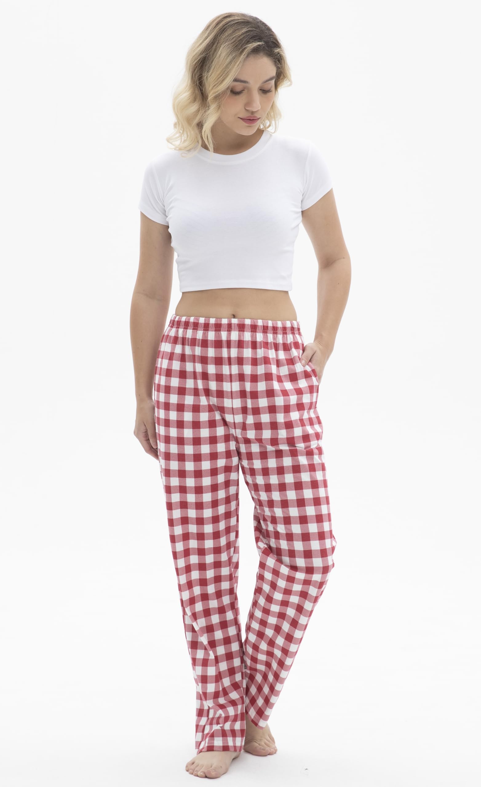 SAMGU Women's Pajama Pants, Soft Cotton Sleep Lounge Pants, Comfy Homewear pjs, Elatic Waist Pajama Bottom Pants for Women