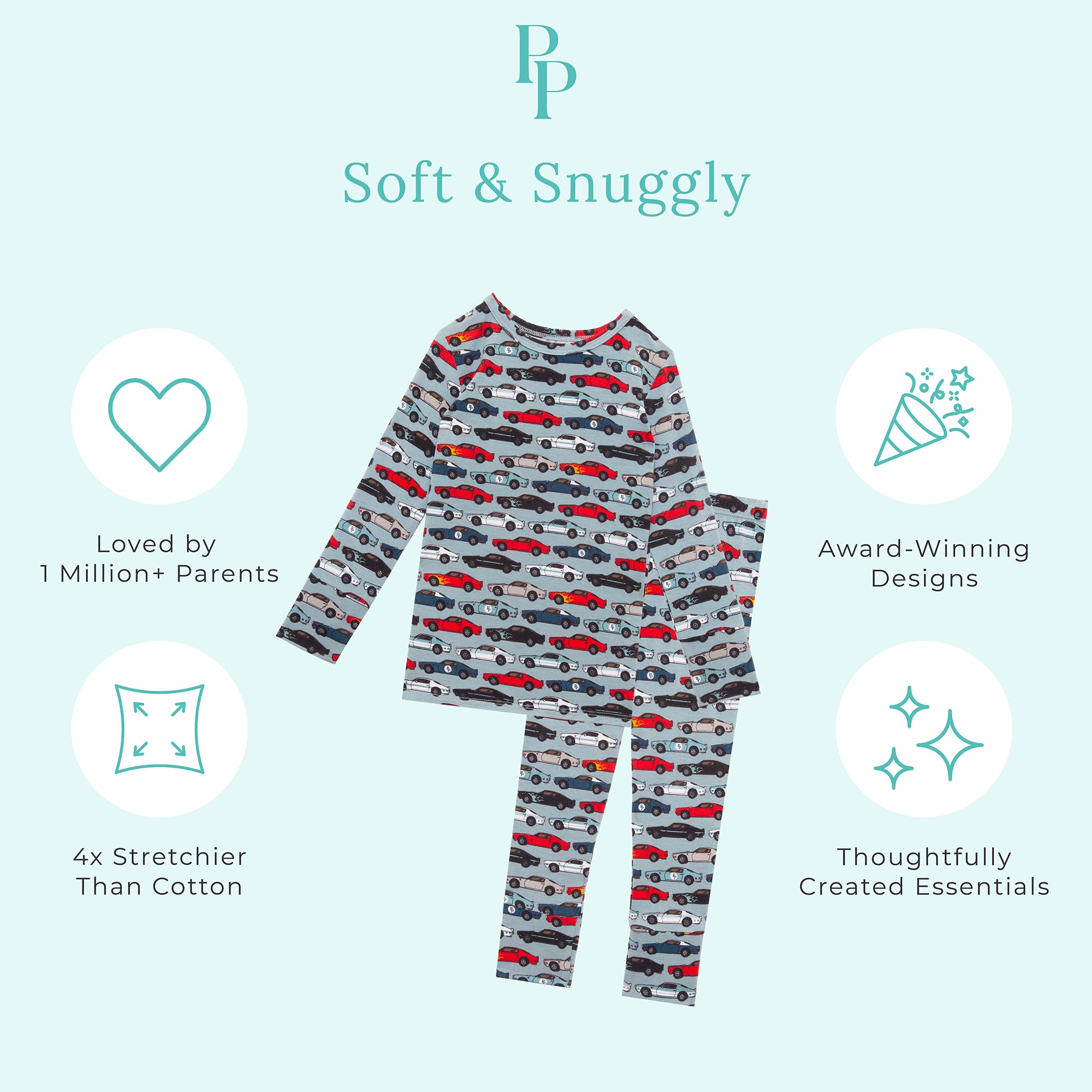 Posh Peanut Boys Pajamas - PJs for Kids Made of Soft Viscose from Bamboo, Long Sleeve Toddler PJs & Matching Boys Pajama Sets WEBE CLOTHING