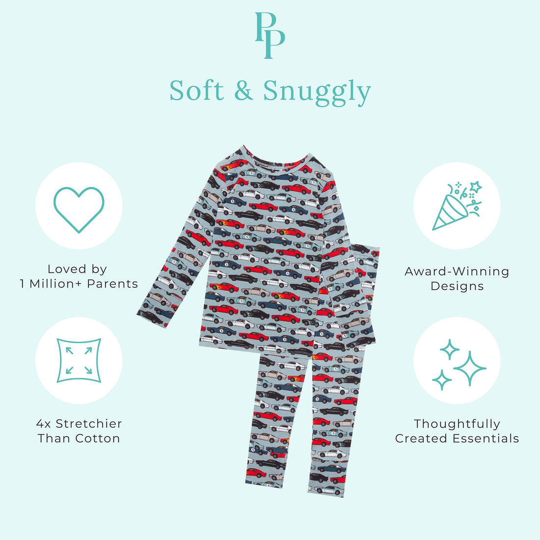 Posh Peanut Boys Pajamas - PJs for Kids Made of Soft Viscose from Bamboo, Long Sleeve Toddler PJs & Matching Boys Pajama Sets WEBE CLOTHING
