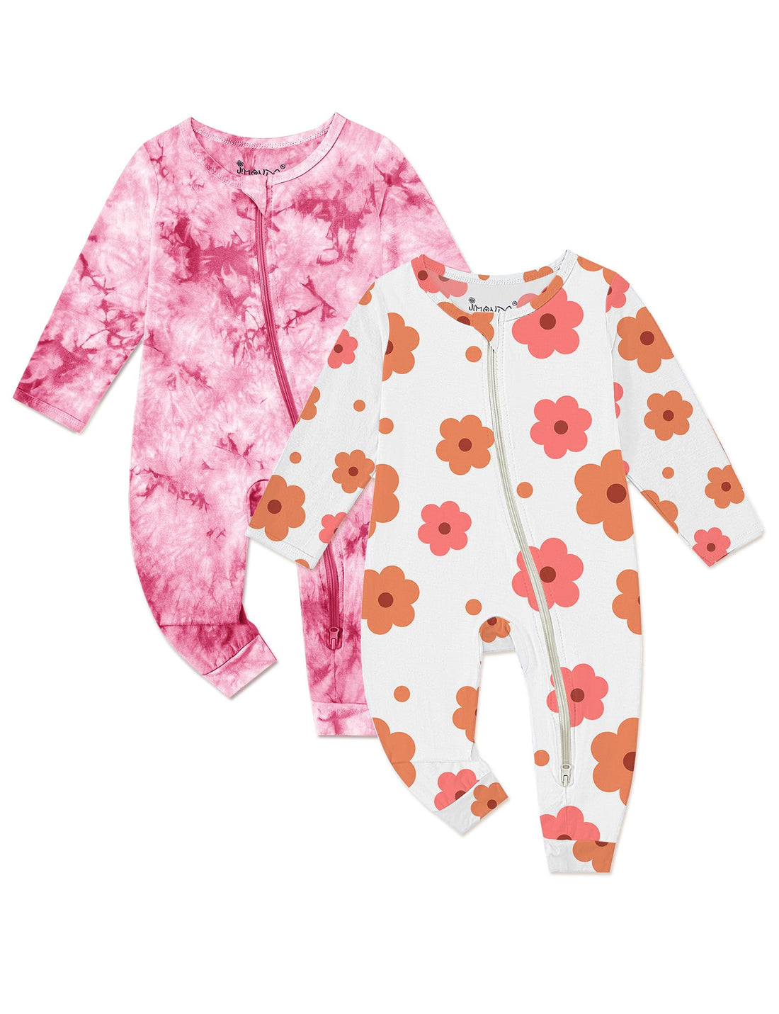 Baby Girls Boys Footless Romper 2 Way Zipper Soft Rayon Outfits, Outdoor Tie-dye Long Sleeve Clothes Jumpsuit WEBE CLOTHING