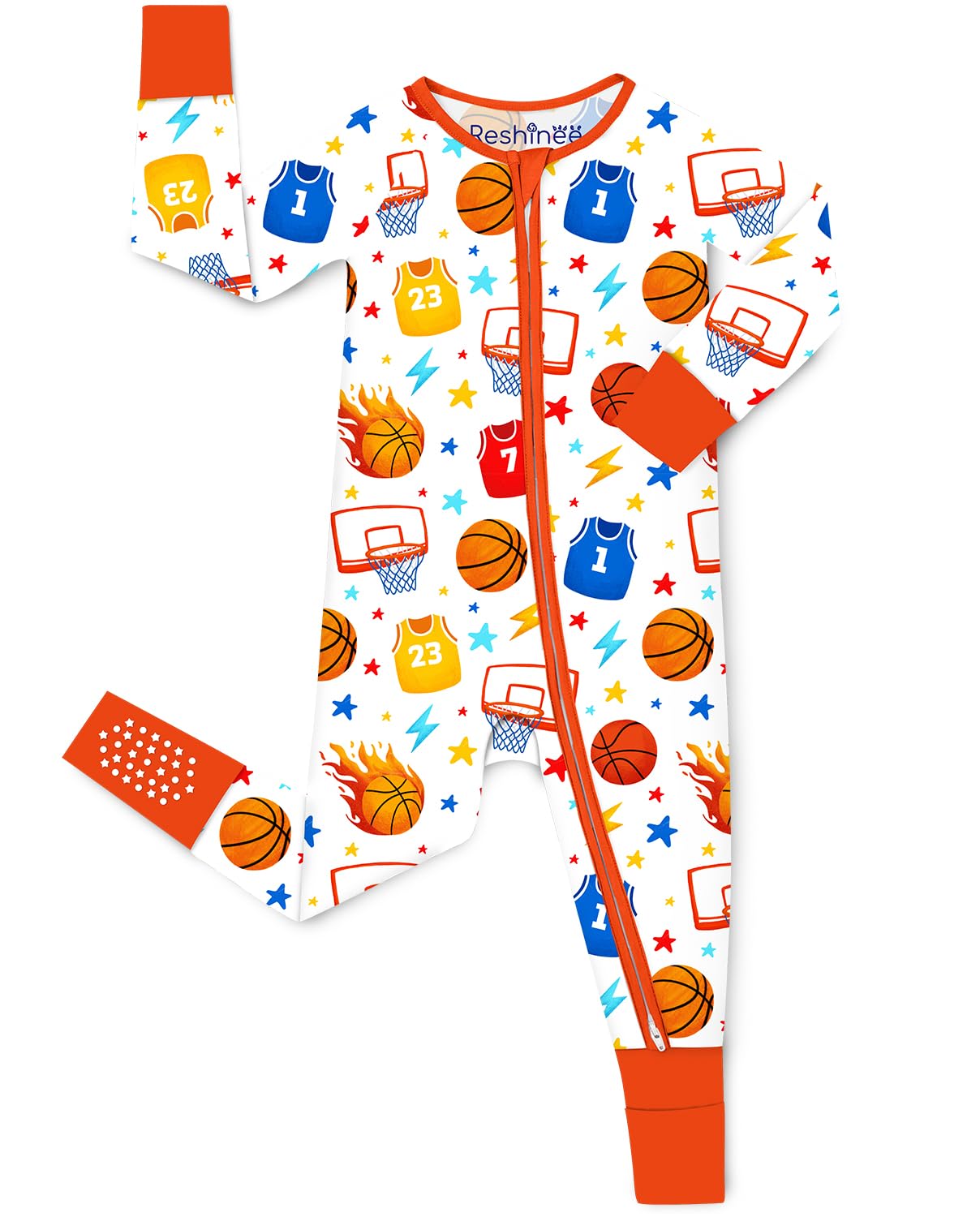 babee Reshinee Bamboo Viscose Baby Convertible Footie Pajama, Zipper Pajamas for Baby Boys & Girls, Sleep & Play Footed
