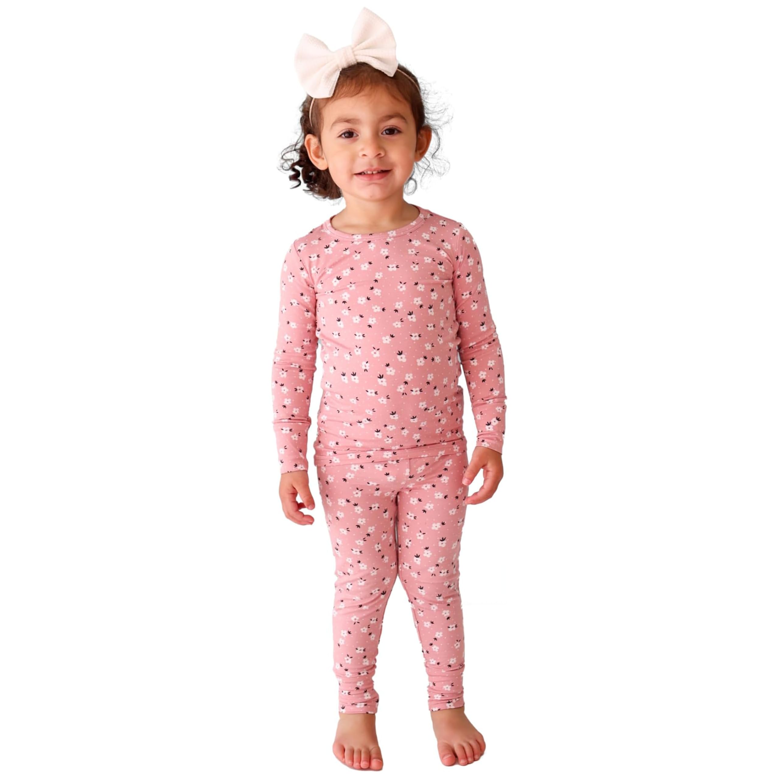 Posh Peanut Girls Pajamas - Soft, Viscose from Bamboo PJs for Kids - Matching, Long Sleeve Toddler Pajamas for Girls WEBE CLOTHING