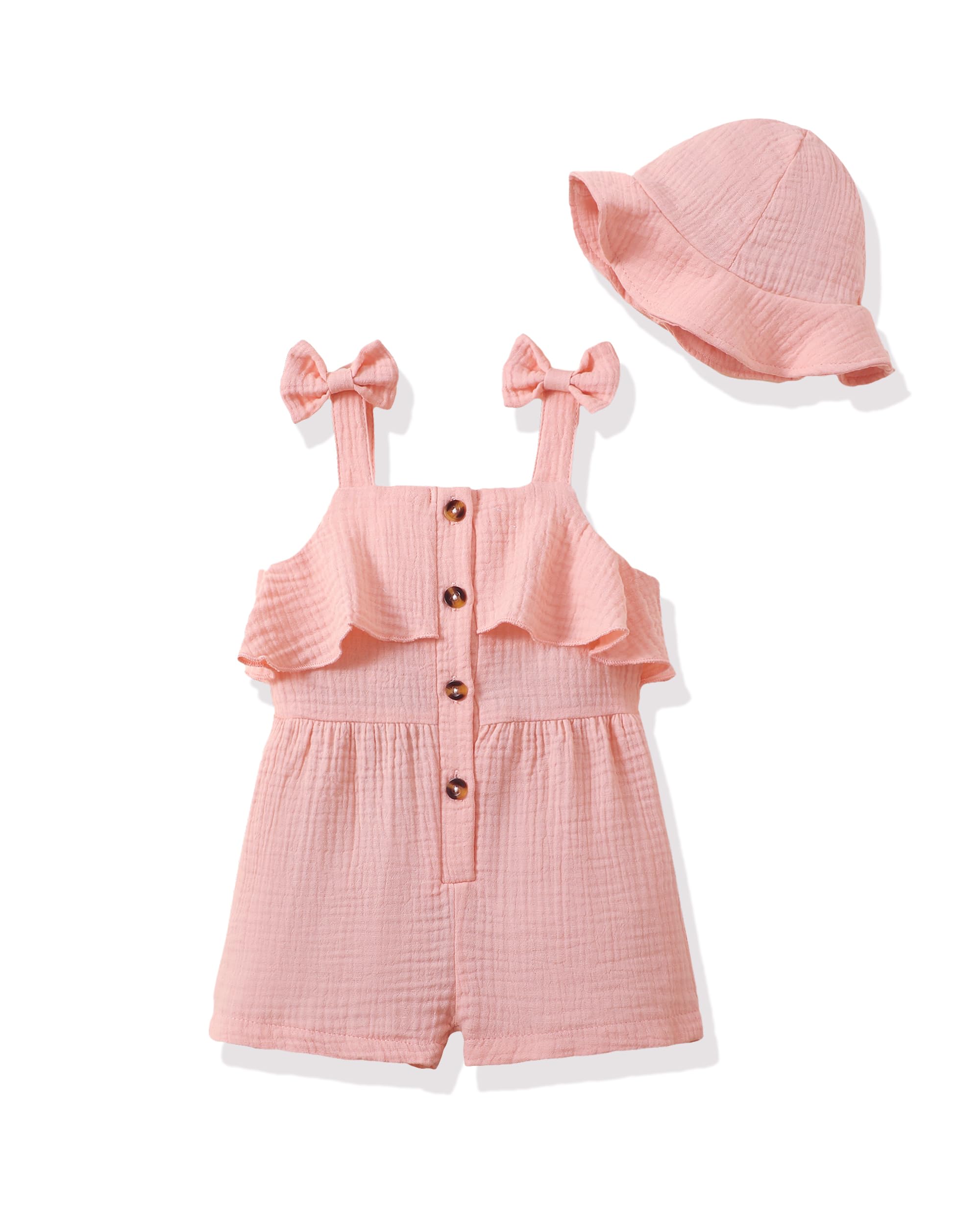 XUANHAO Baby Girl Clothes Summer Romper Outfits for Girls Cute Infant Toddler One-Piece Jumpsuit Ruffle Shorts Sets 6M-3Y WEBE CLOTHING