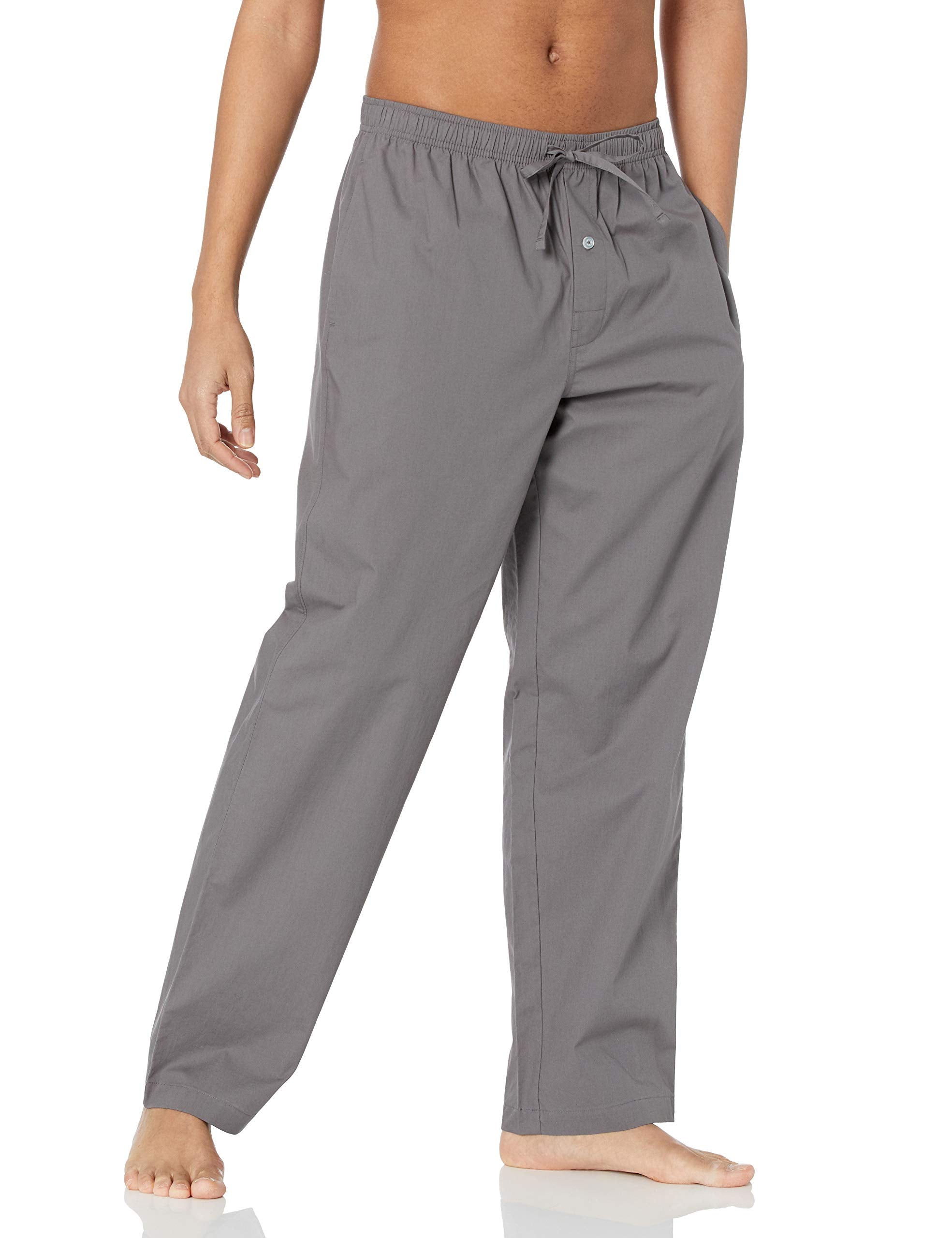 Amazon Essentials Men's Cotton Poplin Straight-Fit Pajama Pants with Pockets, Elastic Waist, Drawstring WEBE CLOTHING