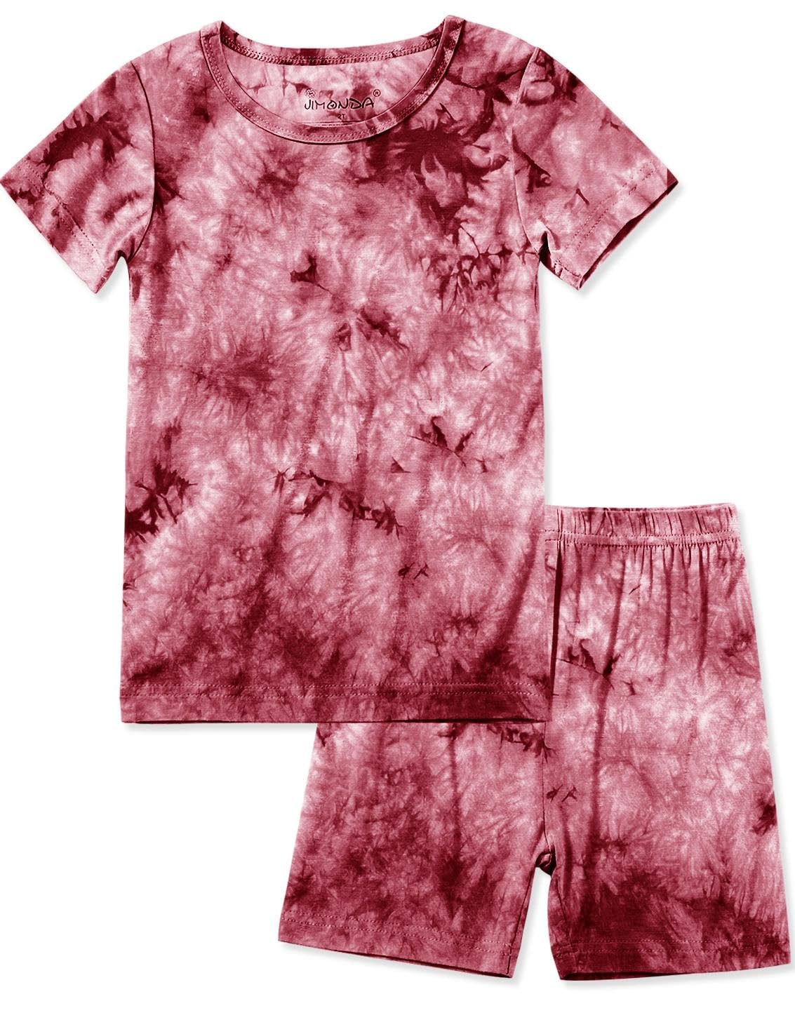 Jimonda Baby/Toddler Soft Sleepwear Short sleeve Kids Cool Pajama Outdoor 2-Piece Shirt&Shorts Casual sets Tie Dye PJ