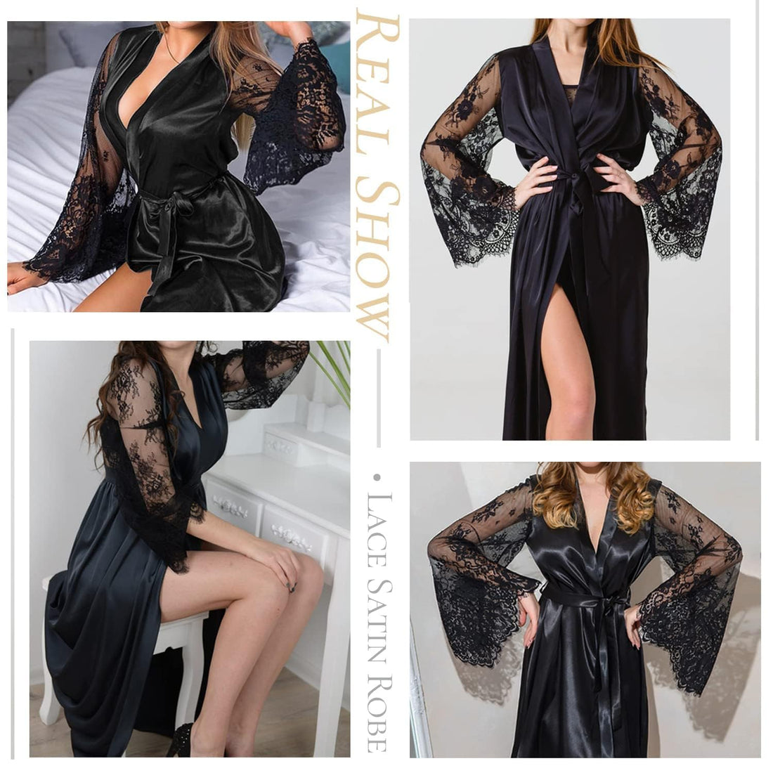Eouaer Women's Satin Kimono Robe for Bridesmaid and Bride Wedding Party Getting Ready Short Robe WEBE CLOTHING