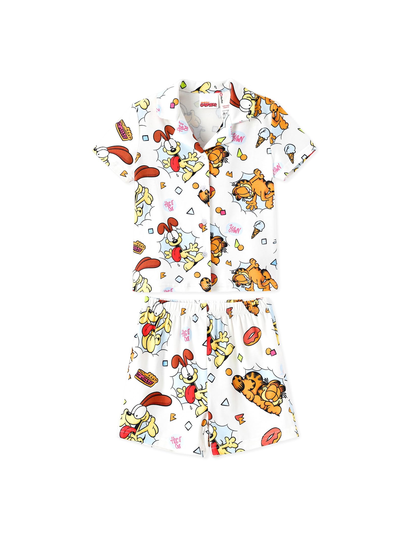 Paw Patrol Garfield SpongeBob Family Matching Classic Short Sleeve Cartoon Graphic Pajama Family Outfit