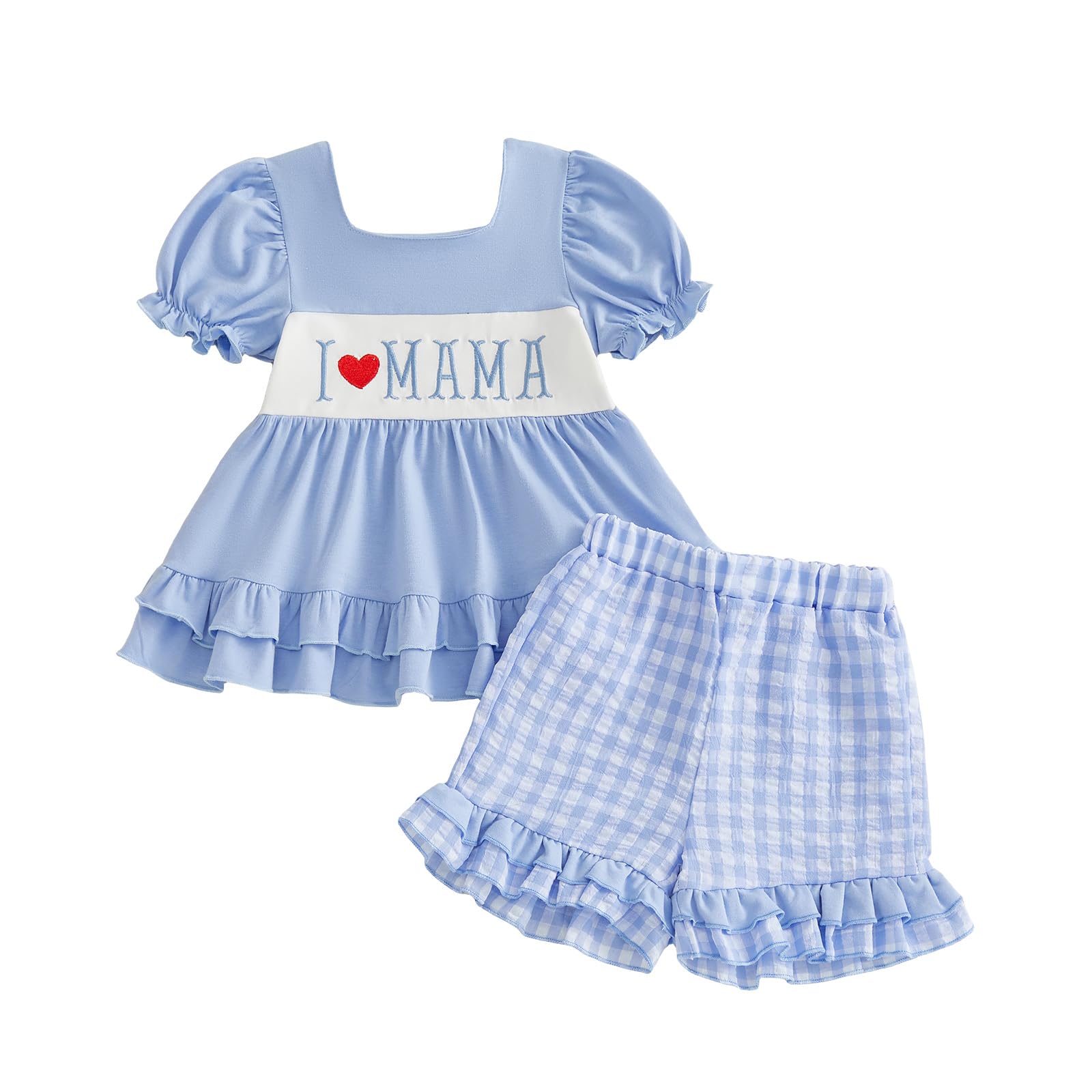 Toddler Baby Girl Summer Clothes T-Shirt Shorts Set Cute Outfits | Toddler Baby Girl Summer Clothes Short Sleeves T-Shirt Tops and Ruffled Shorts Set Cute Summer Outfits 2Pcs WEBE CLOTHING