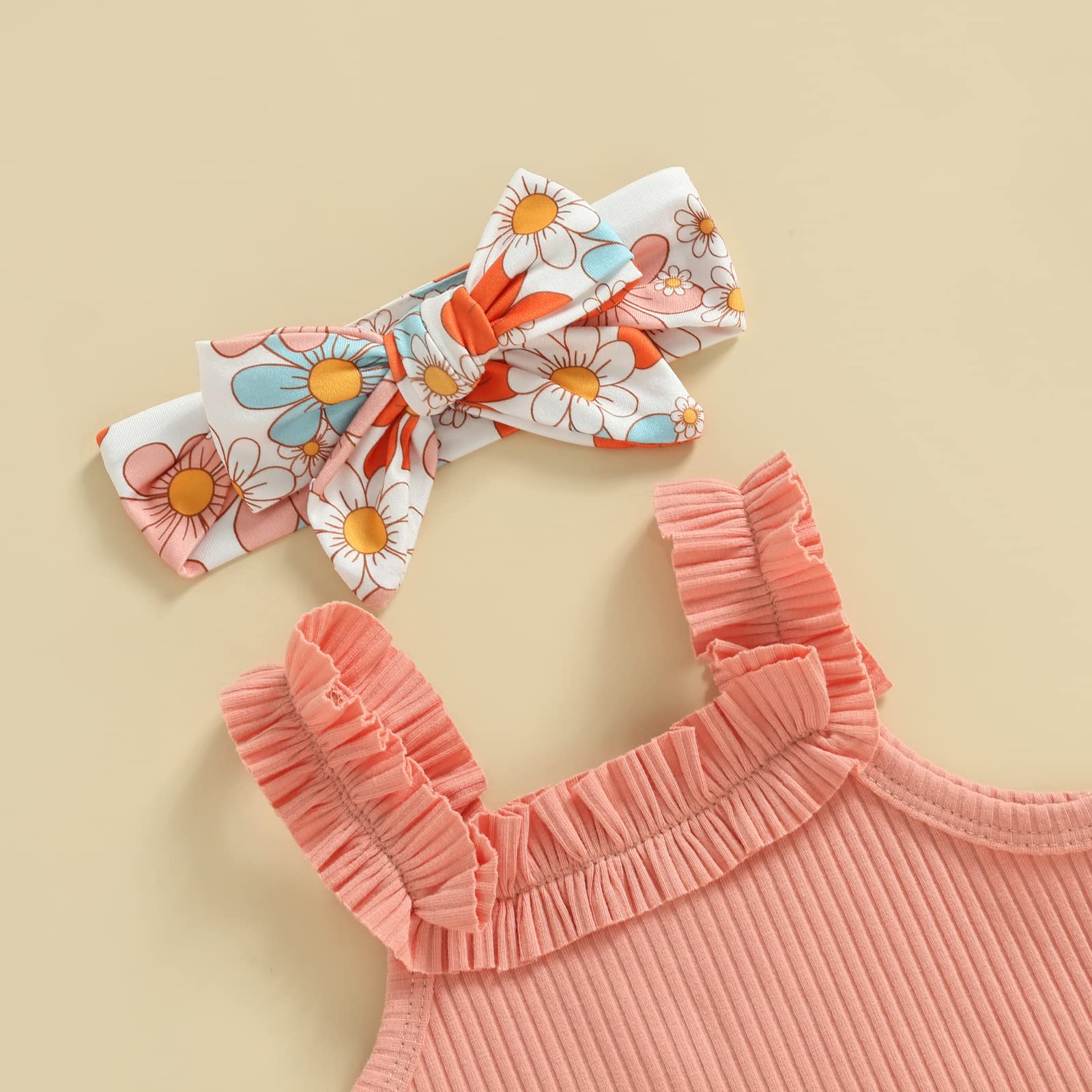 Newborn Baby Girl Summer Clothes Boho Infant Sleeveless Romper Bodysuit Shorts Headband 3Pcs Outfits WEBE CLOTHING