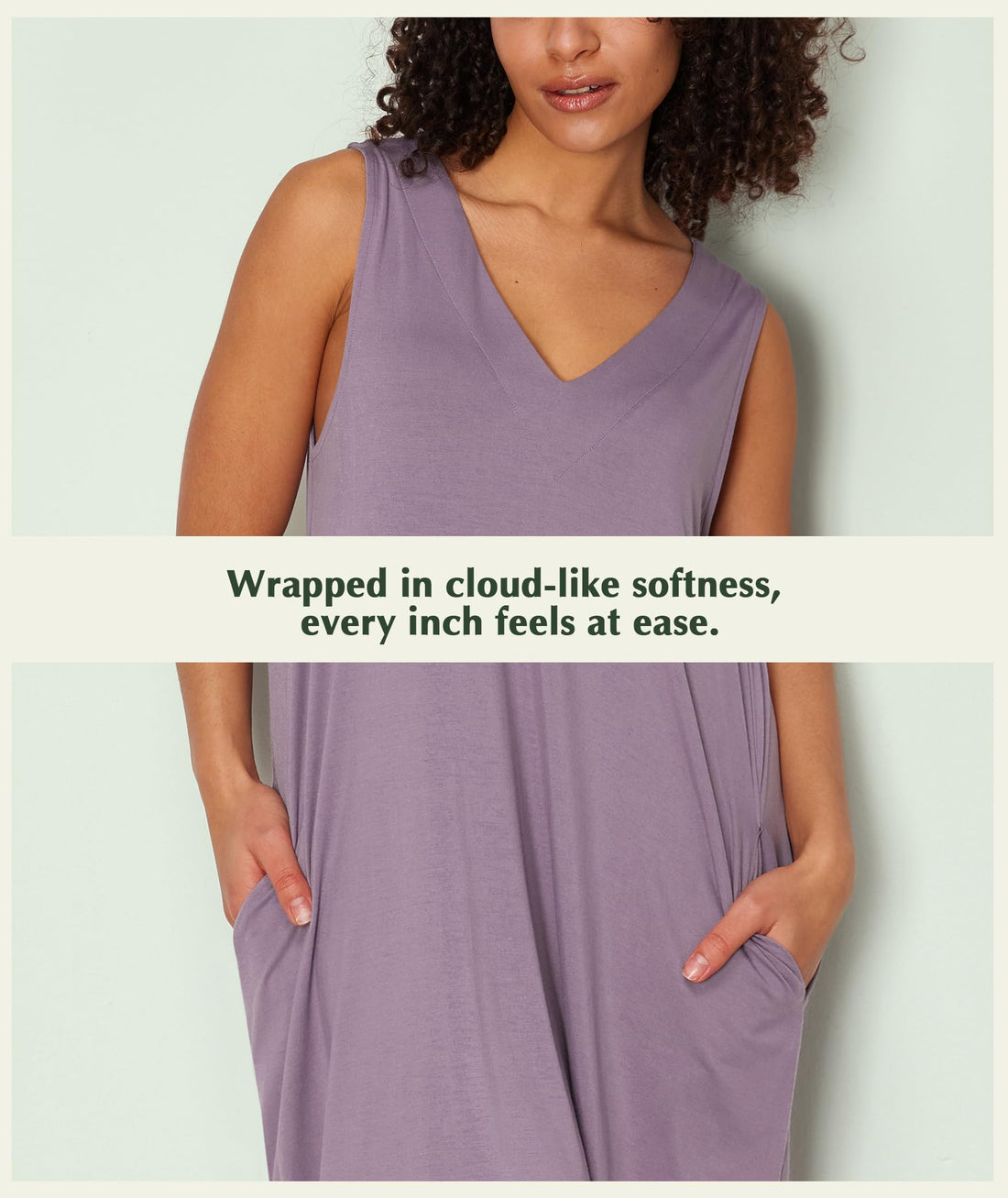 GYS Bamboo Viscose Women's Nightgowns V Neck Sleeveless Tank Pajama Dress for Women WEBE CLOTHING