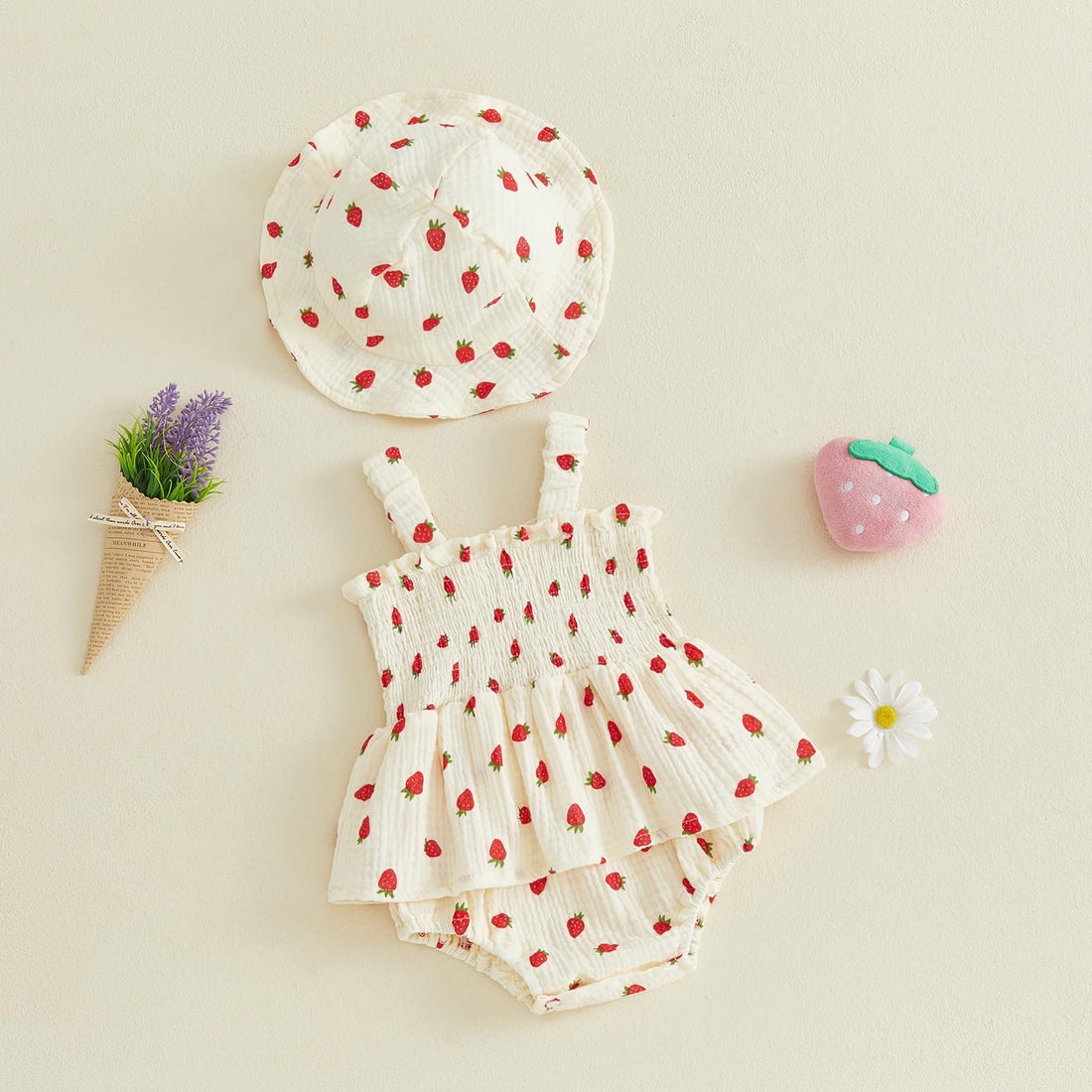 Mubineo Baby Girl Clothes Summer Dress Cotton Linen Romper Sleeveless Smocked Rompers Sun Dress Hat Skirt Boho Outfits WEBE CLOTHING