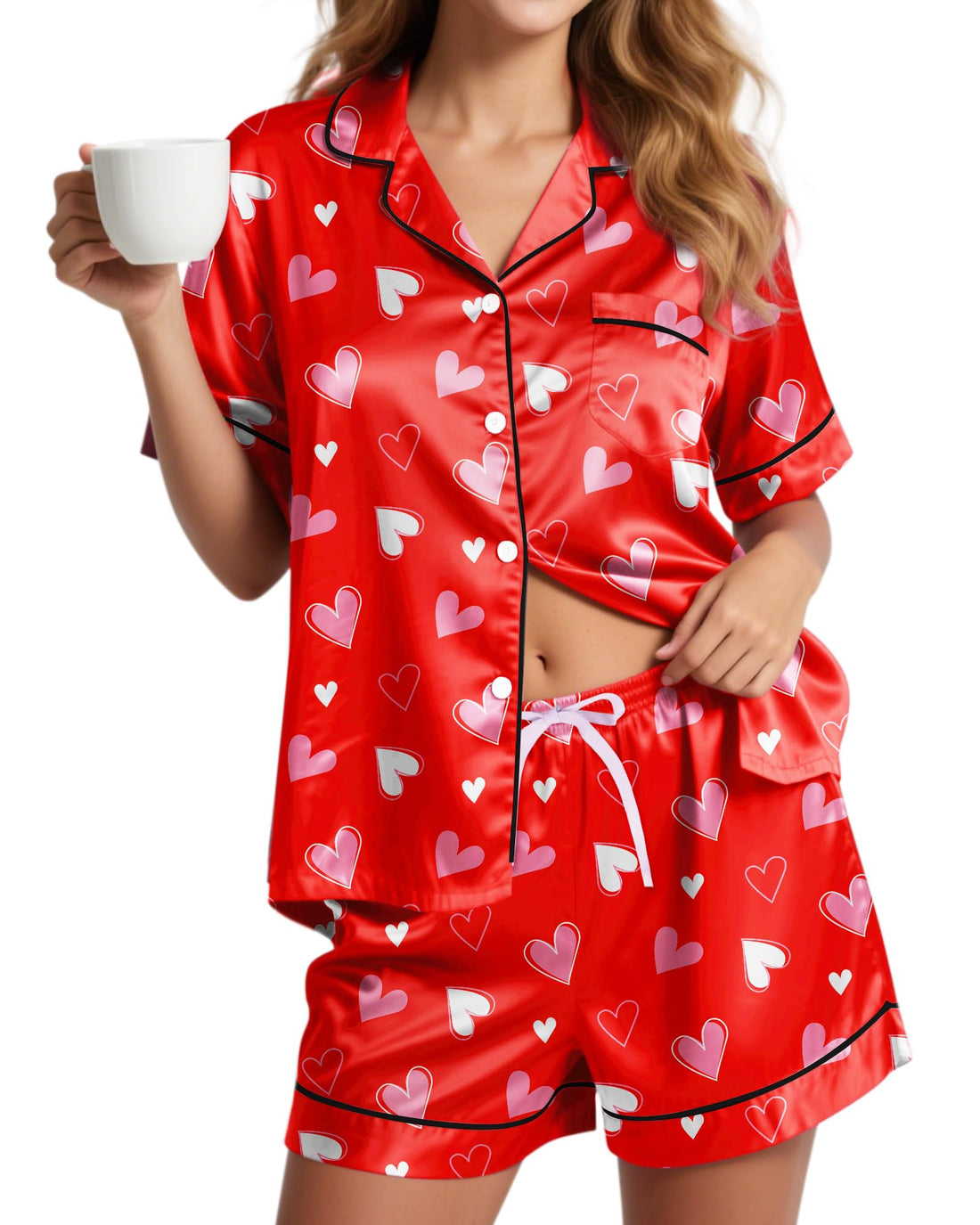 Silky Pajamas for Women Shorts Satin Pjs Button Down 2 Piece Cute Comfy Women's Sleepwear Lounge Set Summer S-XL WEBE CLOTHING