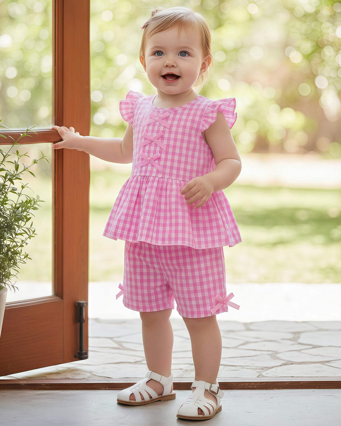 Jecson Toddler Baby Girl Summer Clothes Cotton Ruffled Sleeve Shirt Tops and Shorts Set Outfits 12Months-4T WEBE CLOTHING