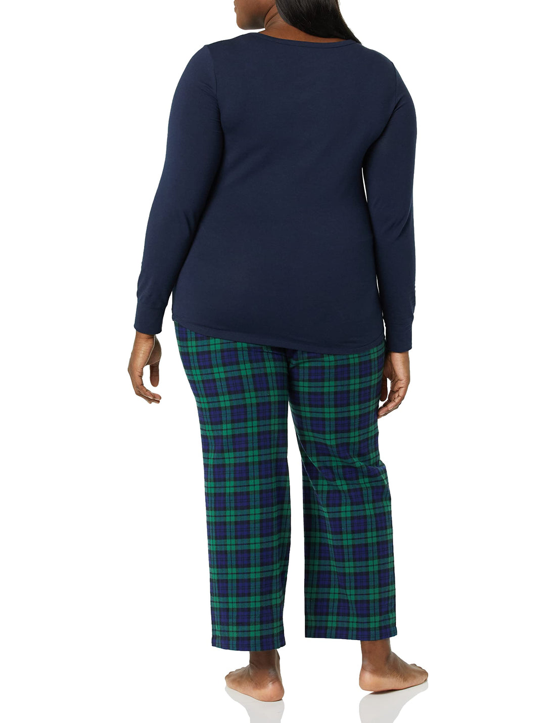 Amazon Essentials Women's Lightweight Flannel Pajama Pant and Long-Sleeve T-Shirt Sleep Set