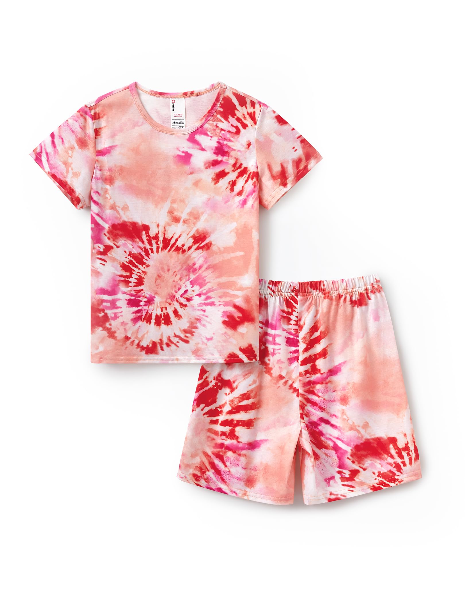 PATPAT Boys Pajamas Sets Short Sleeve T-Shirt and Shorts 2-Piece Sleepwear Graffiti Print Summer Loungewear for Kids