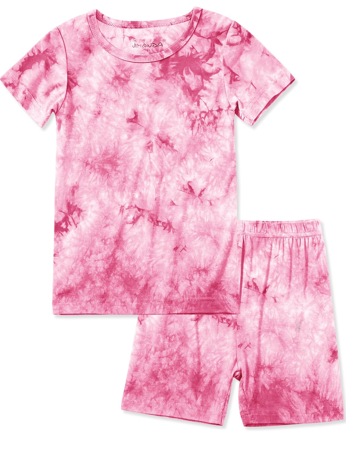 Jimonda Baby/Toddler Soft Sleepwear Short sleeve Kids Cool Pajama Outdoor 2-Piece Shirt&Shorts Casual sets Tie Dye PJ