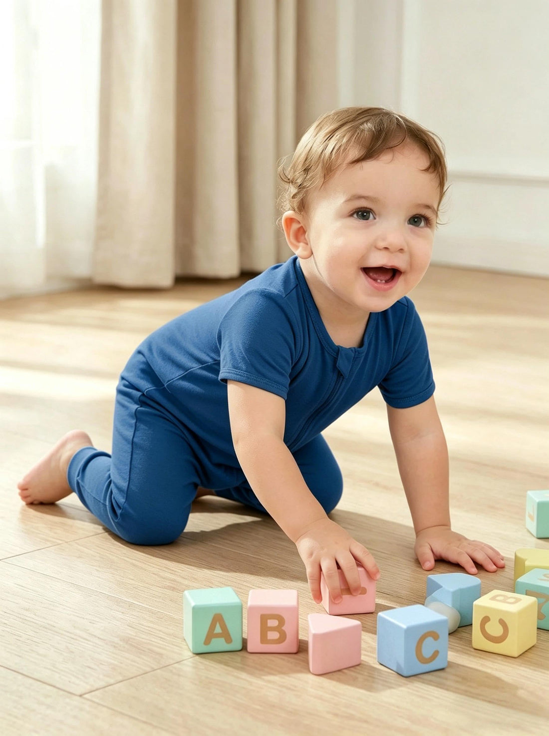 Jimonda Baby Romper 2 Pack Short Sleeve Pajamas Footless Sleepers Baby Boys Girls 2 Way Zipper Pjs Sleep and Play Clothes