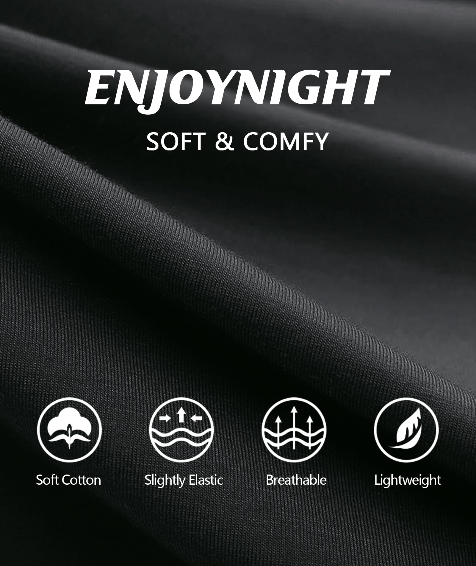ENJOYNIGHT 2 Pack Womens Pajama Tops Cotton T-Shirt V-Neck Soft Sleep Pj Shirt Short Sleeves